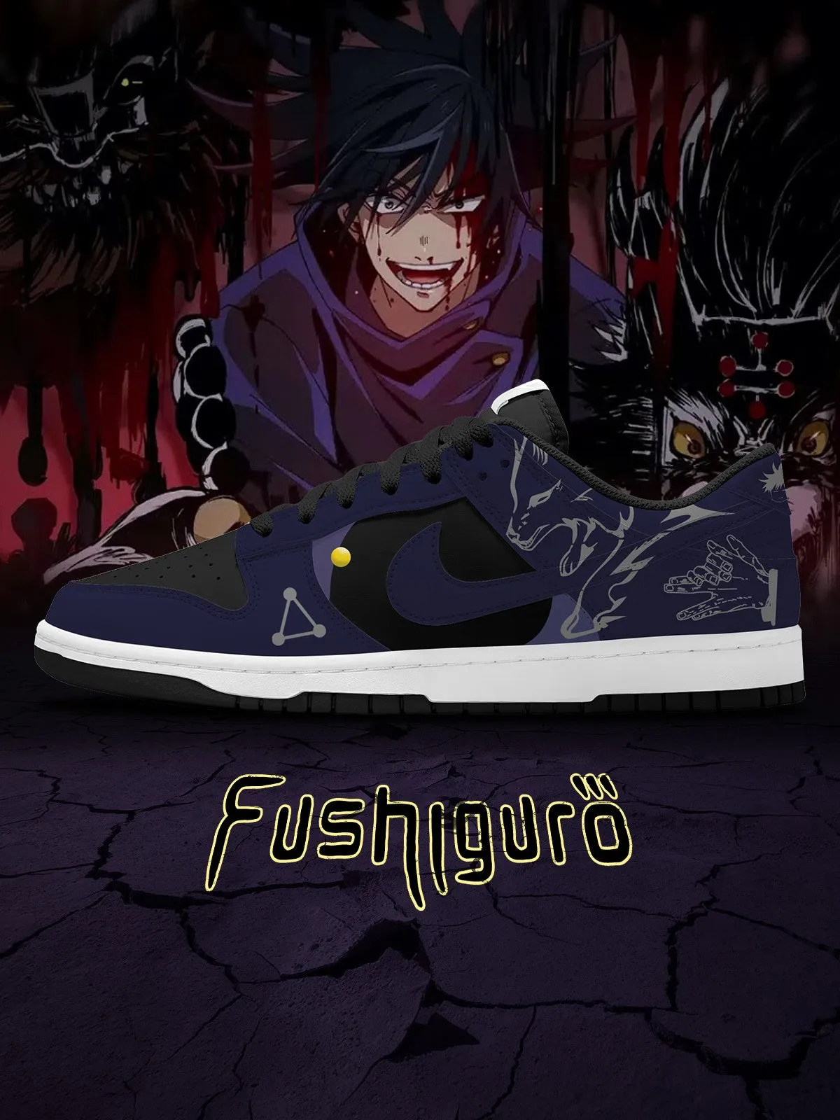 Megumi Fushiguro V.2 Custom Court-Low Sneakers