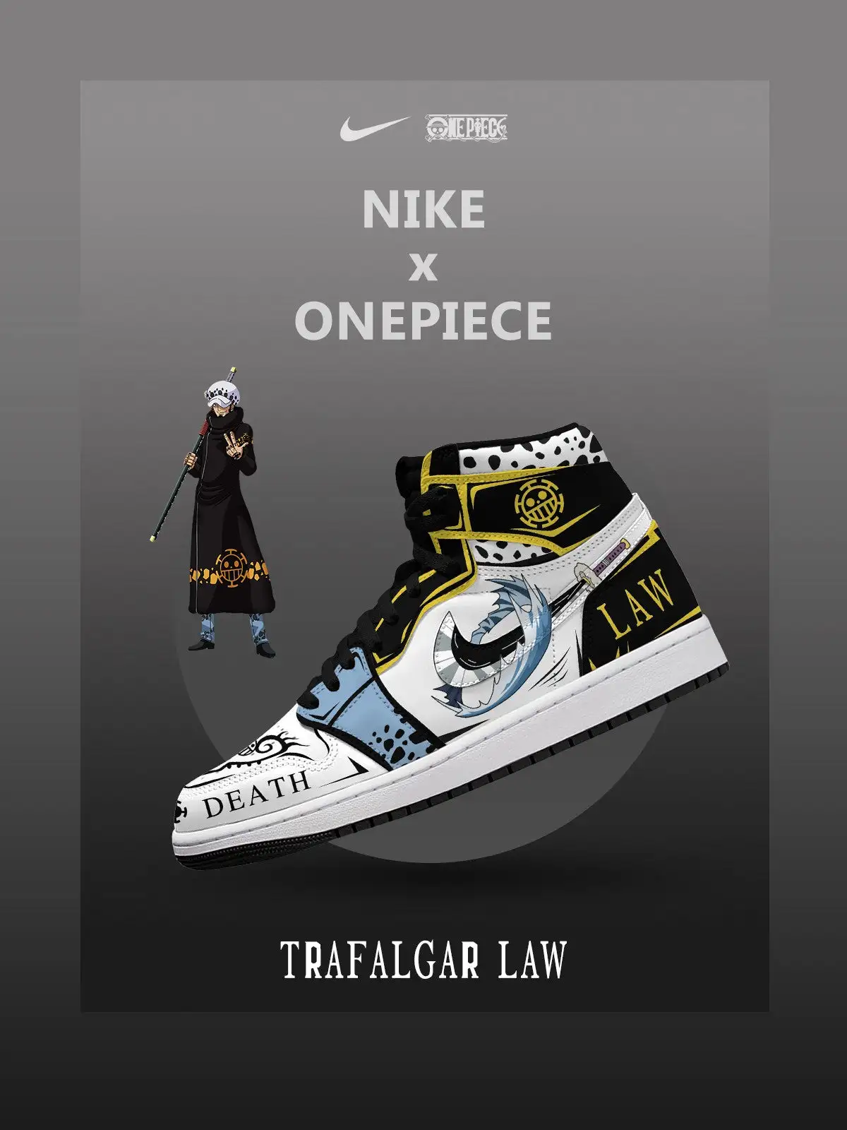 Trafalgar D. Water Law V.4 Custom High-Top Sneakers