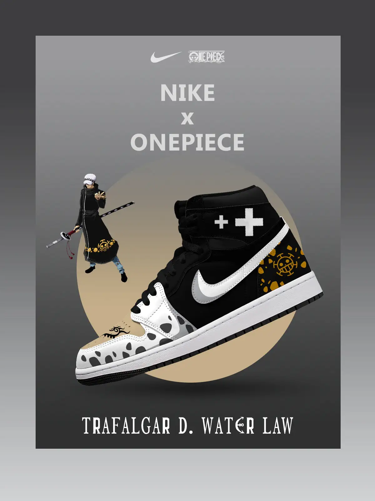 Trafalgar D. Water Law V.2 Custom High-Top Sneakers