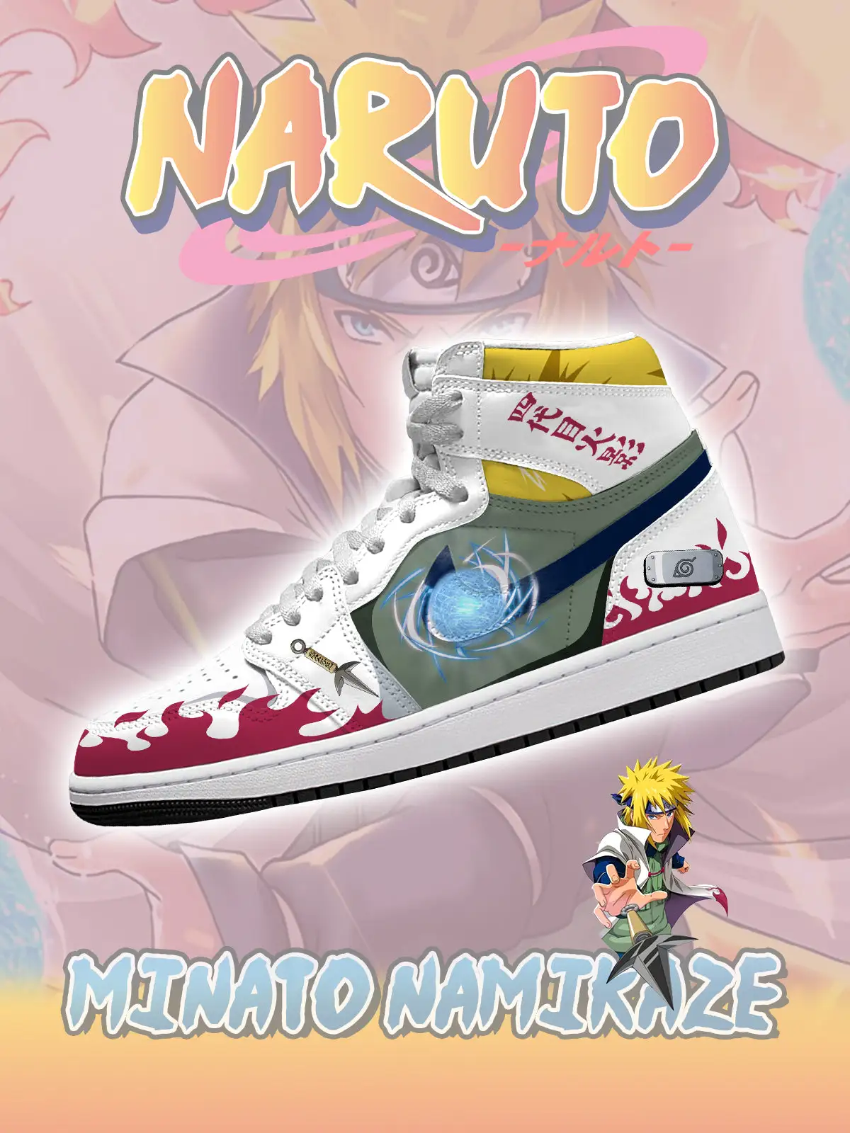 Fourth Hokage Minato Namikaze V.1 Custom High-Top Sneakers