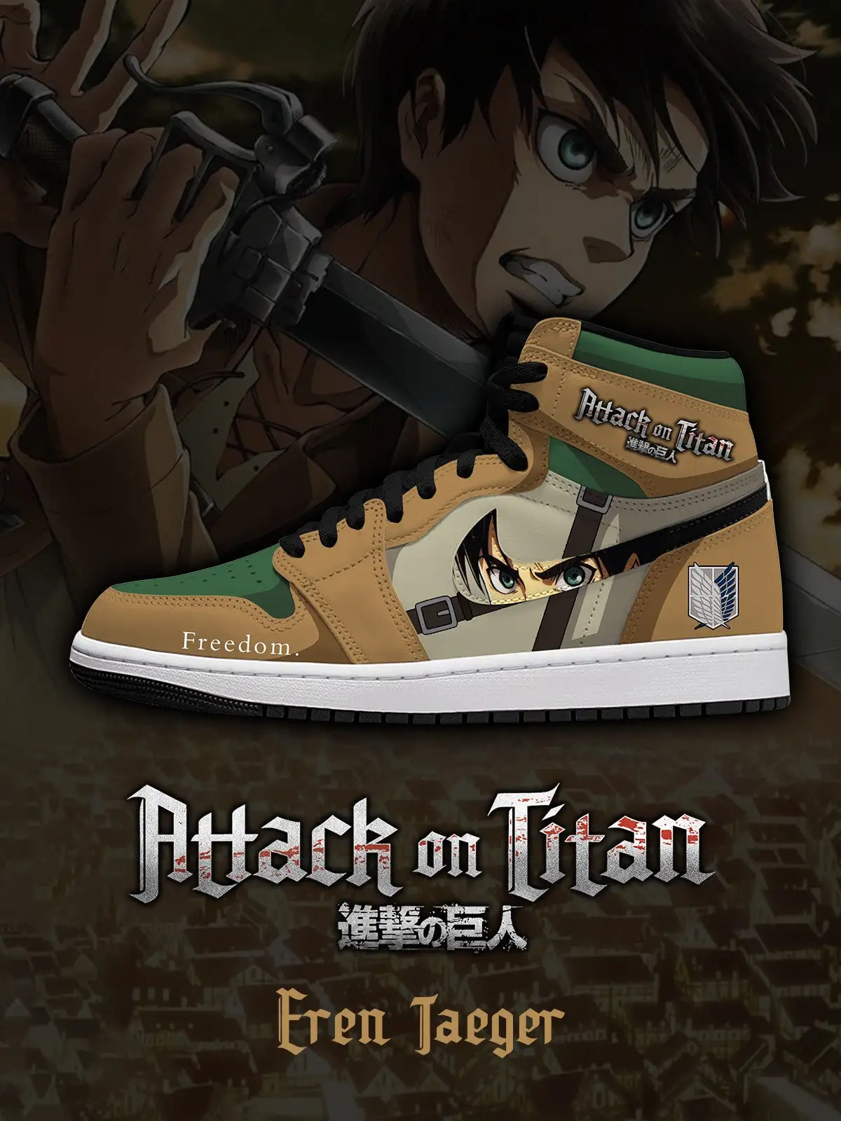 Eren Yeager V.1 Custom High-Top Sneakers