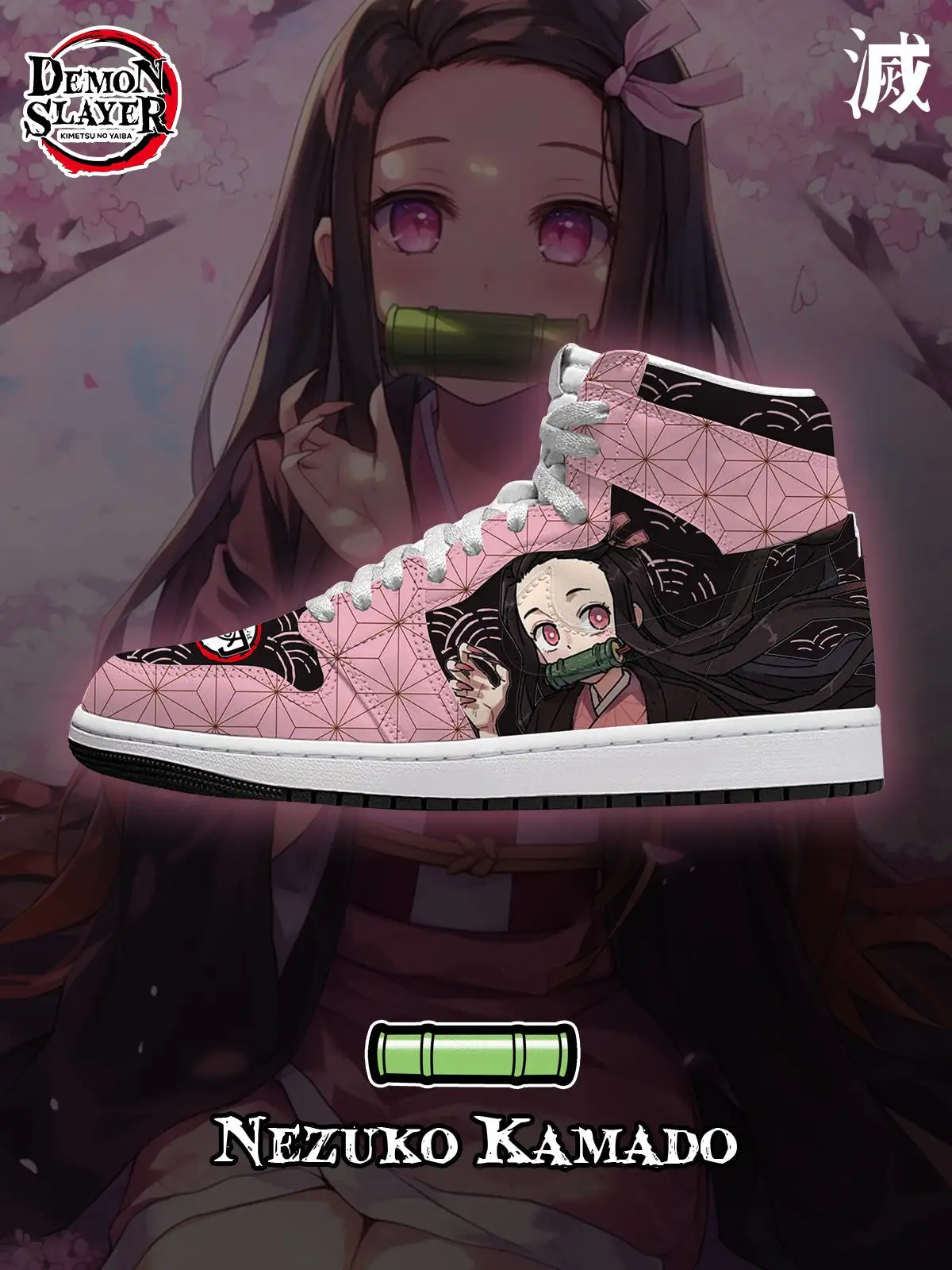 Nezuko Kamado V.3 Custom High-Top Sneakers
