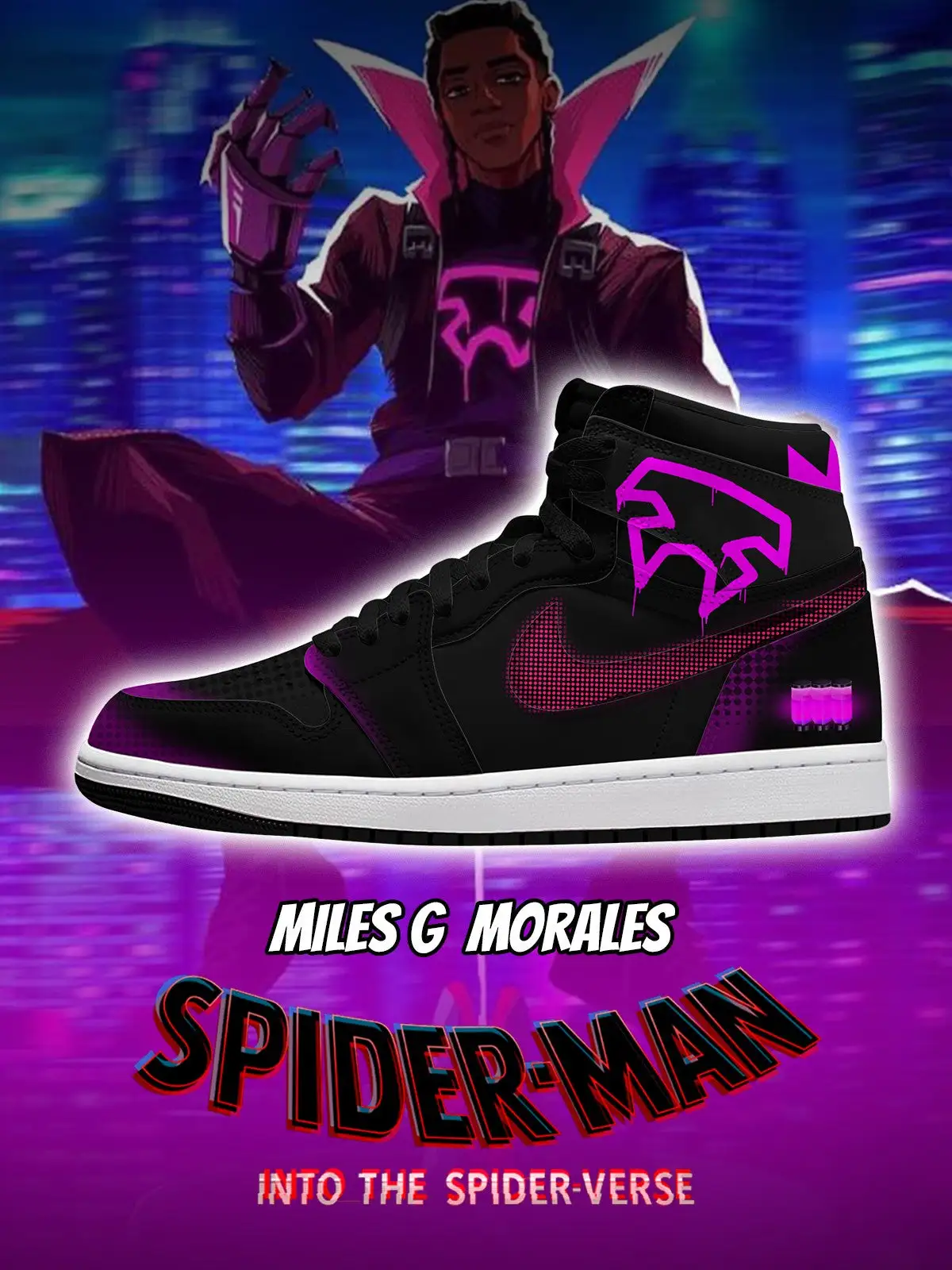Miles G  Morales V.1 Custom High-Top Sneakers