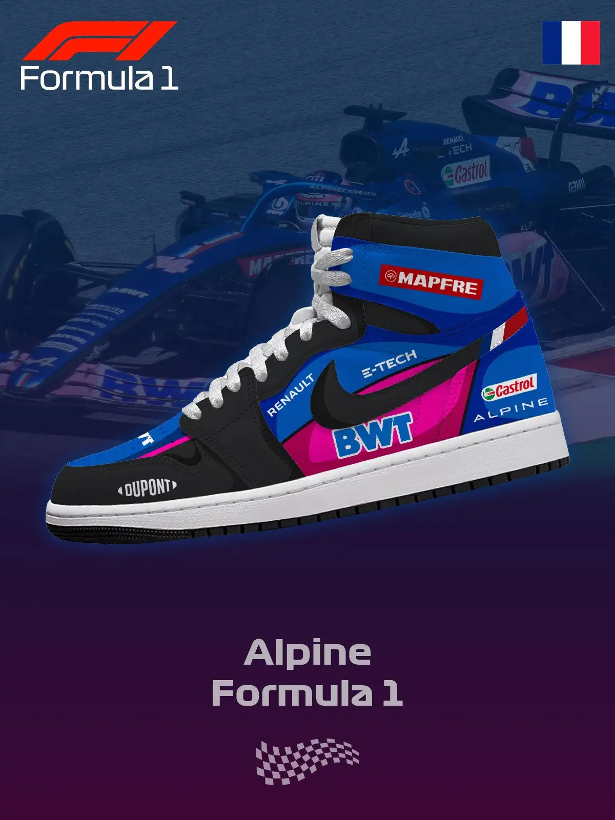Alpine F.1 V.1 Custom High-Top Sneakers