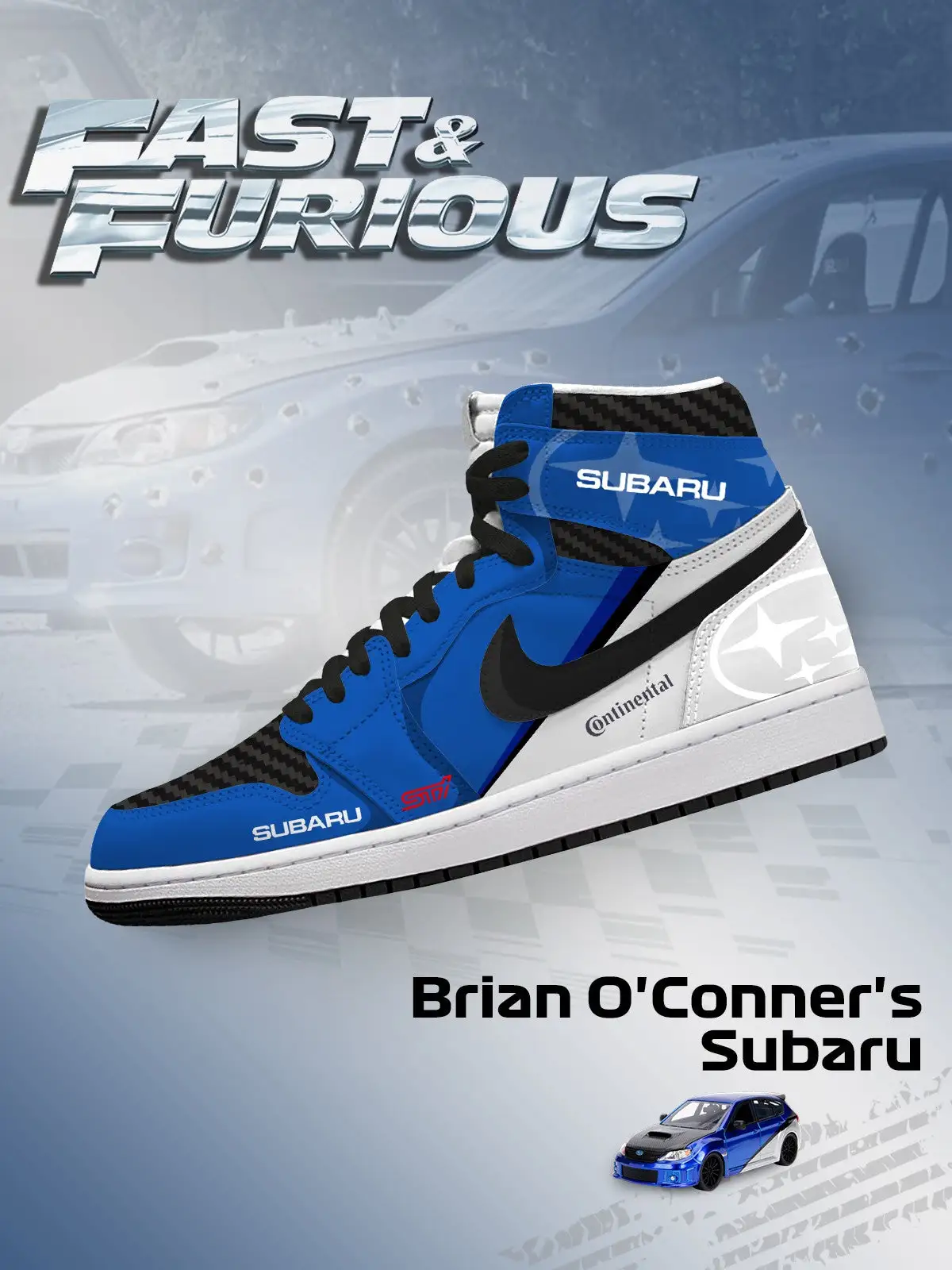 Brian O'Conner's Impreza WRX STI V.1 Custom High-Top Sneakers