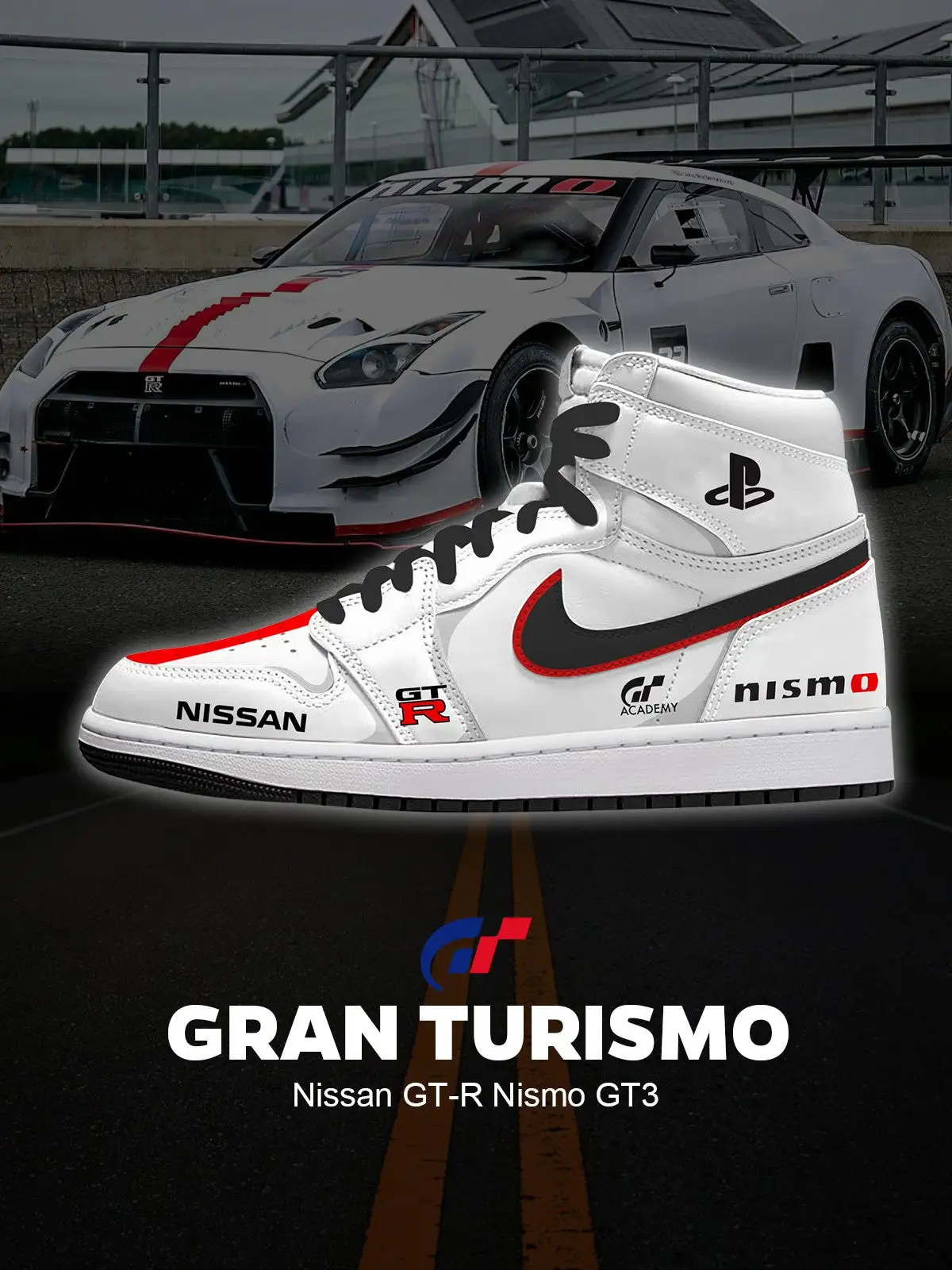 GT-R Nismo GT3 V.1 Custom High-Top Sneakers