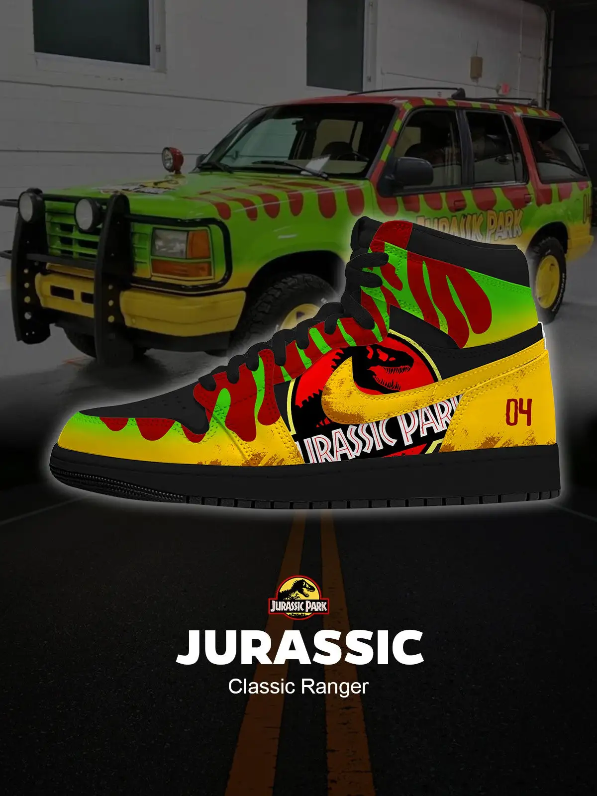Jurassic Classic Ranger V.1 Custom High-Top Sneakers