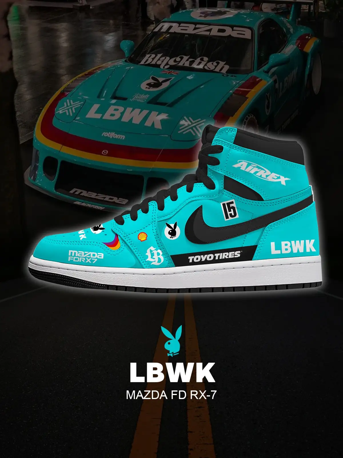 FD RX-7 V.1 Custom High-Top Sneakers