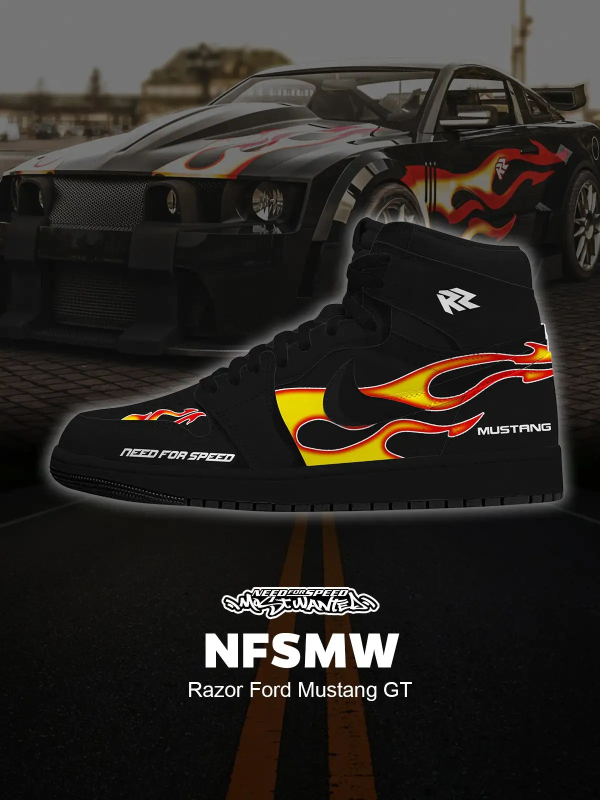 Razor Mustang GT V.1 Custom High-Top Sneakers