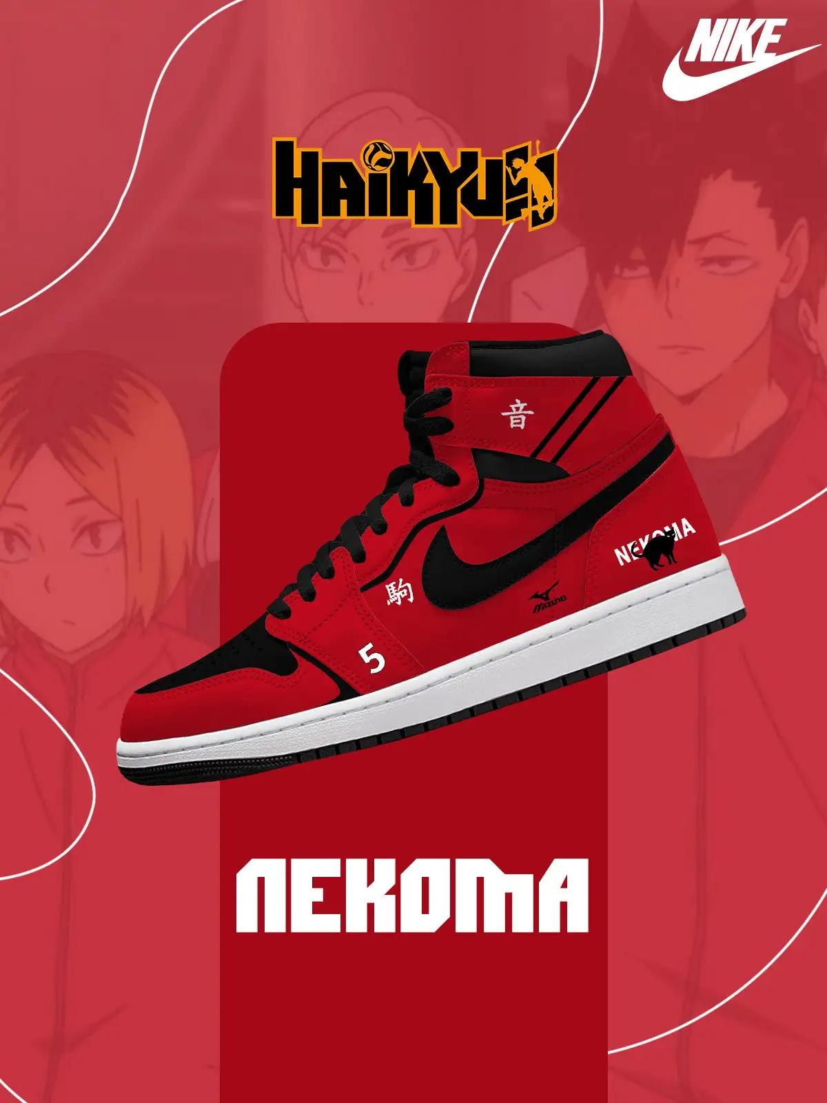 Nekoma High V.1 Custom High-Top Sneakers