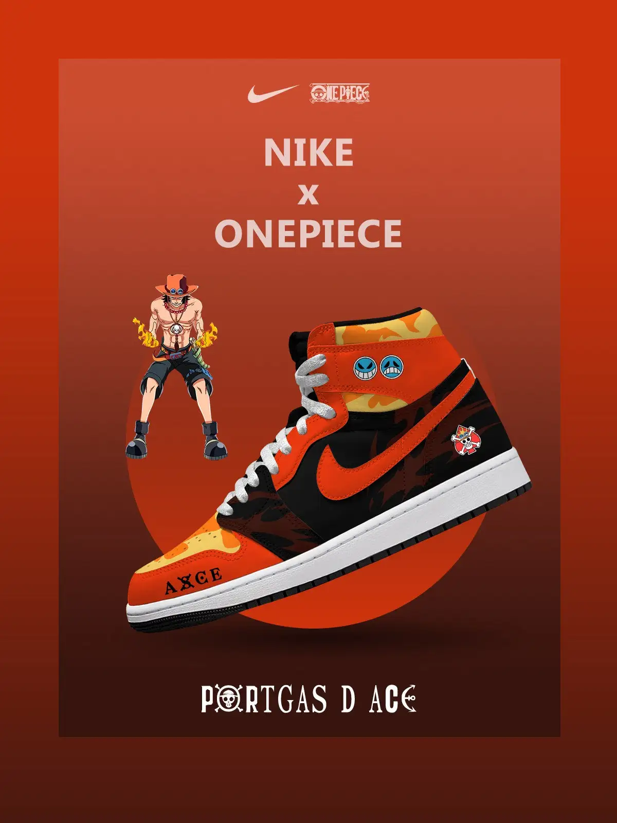 Portgas D. Ace V.3 Custom High-Top Sneakers