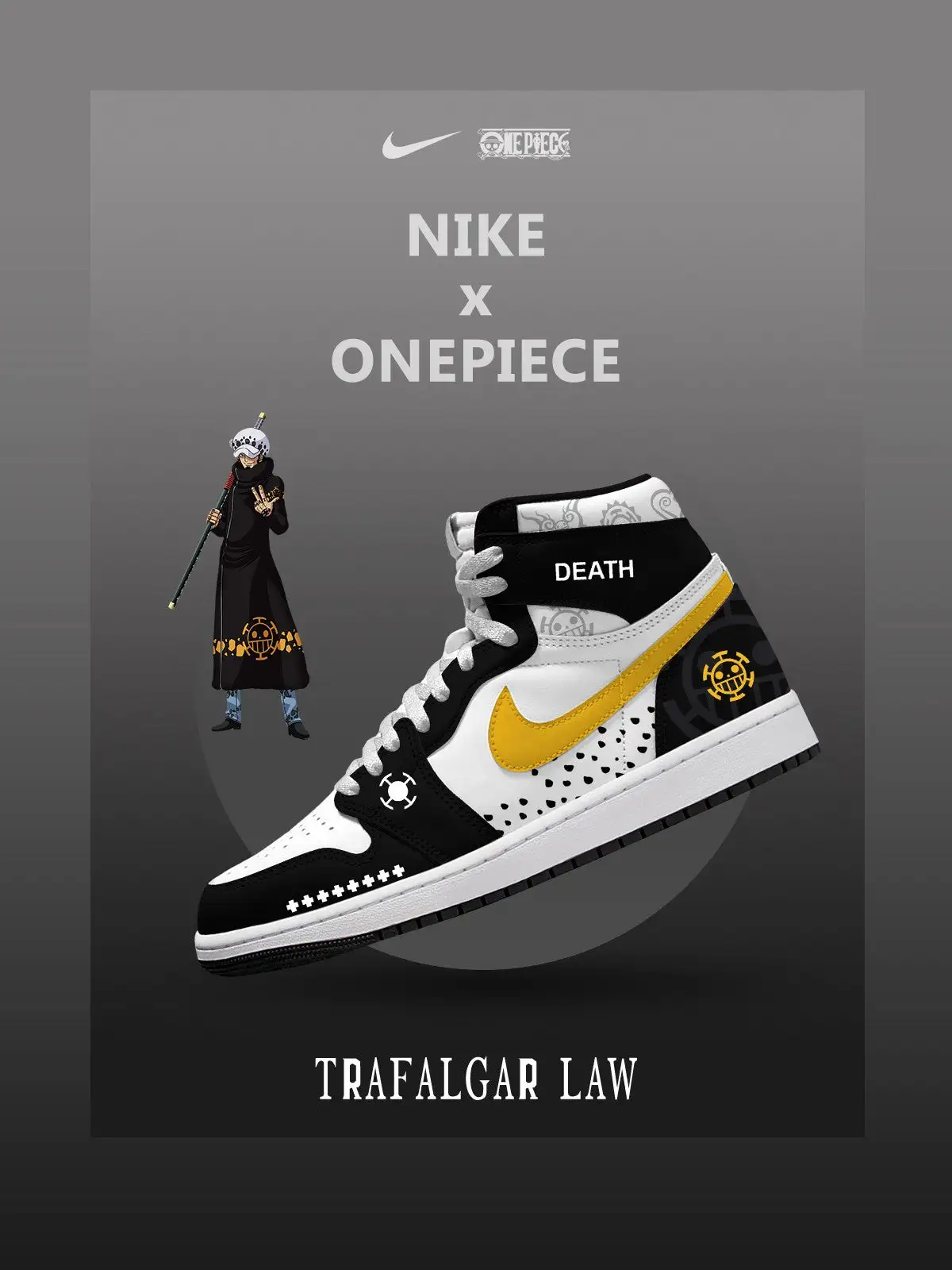 Trafalgar D. Water Law V.3 Custom High-Top Sneakers
