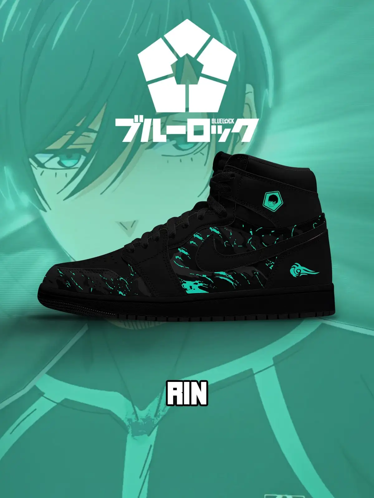 Rin Itoshi No.1 Custom High-Top Sneakers