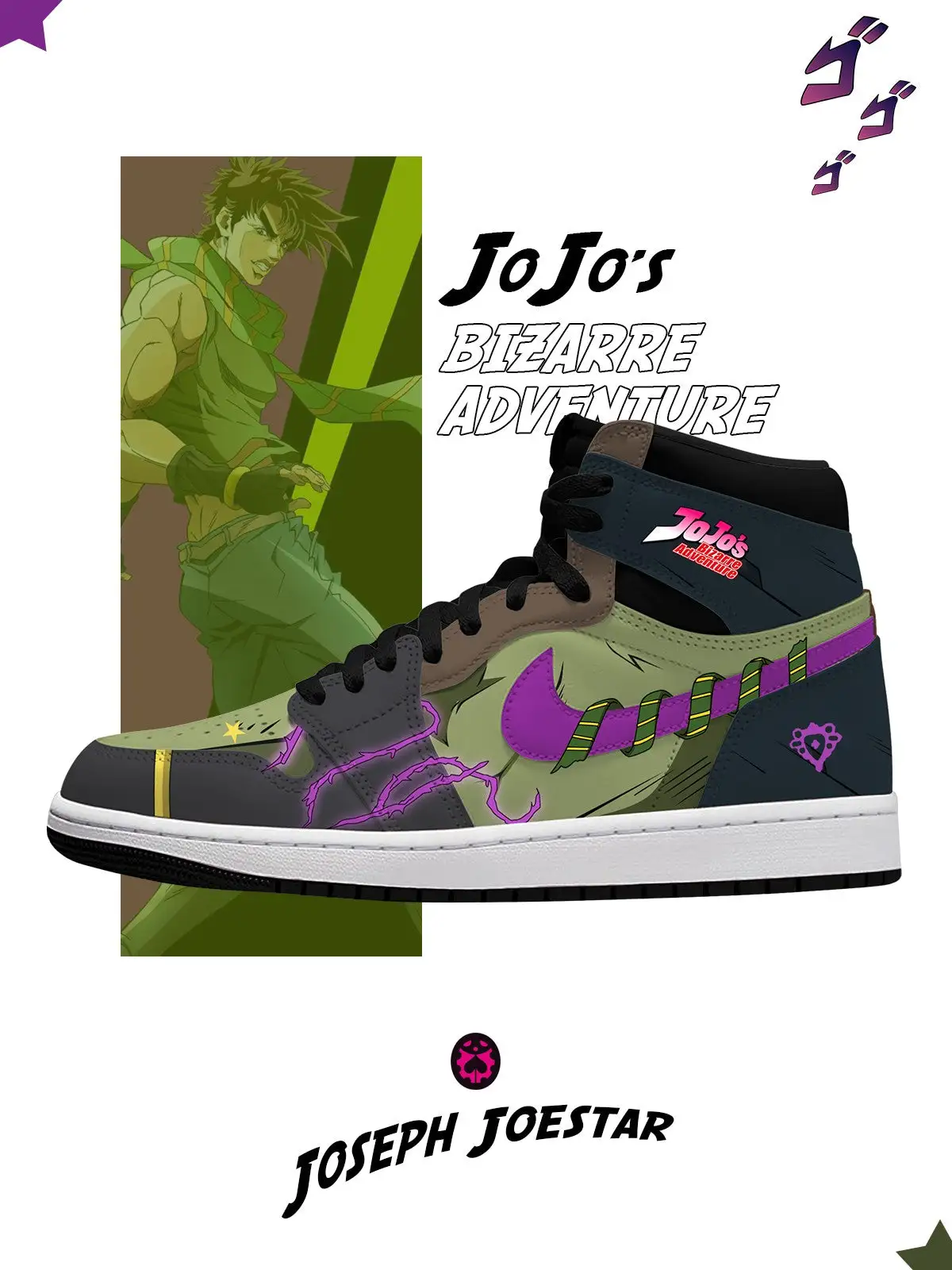 Joseph Joestar V.1 Custom High-Top Sneakers