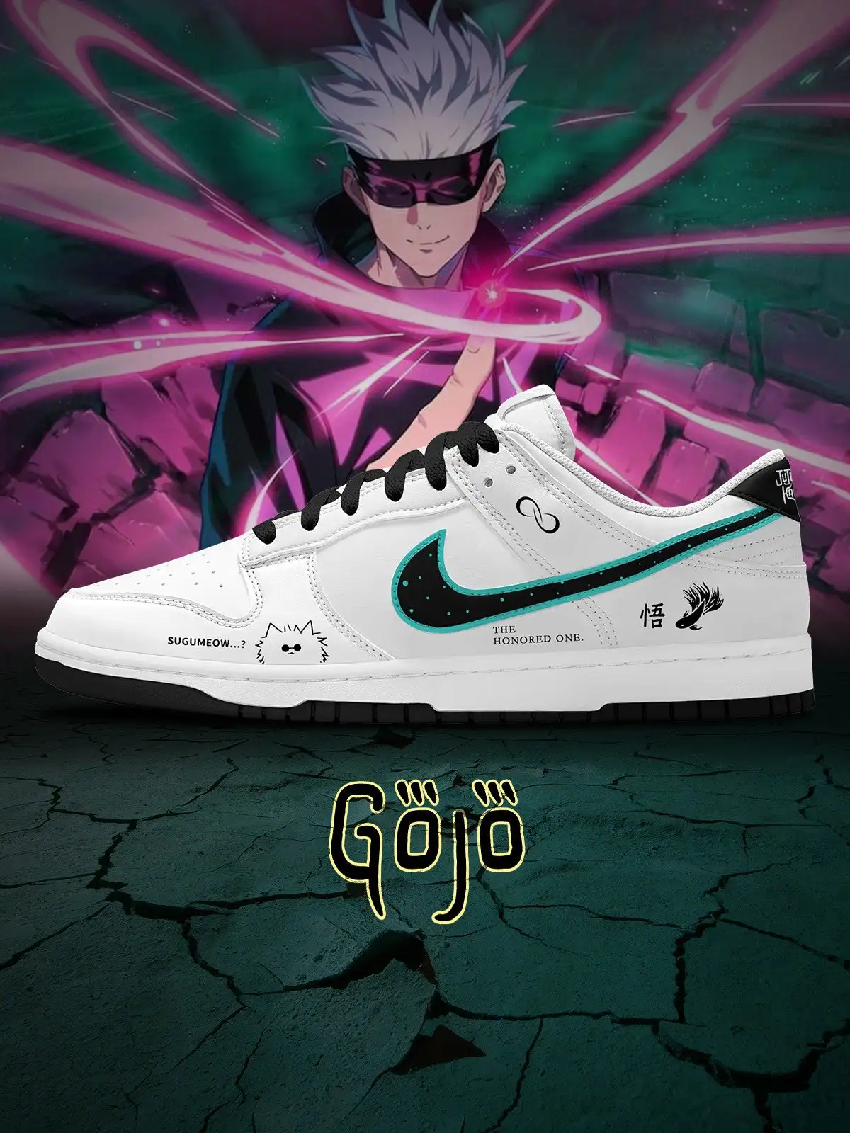 Satoru Gojo V.1 Custom Court-Low Sneakers