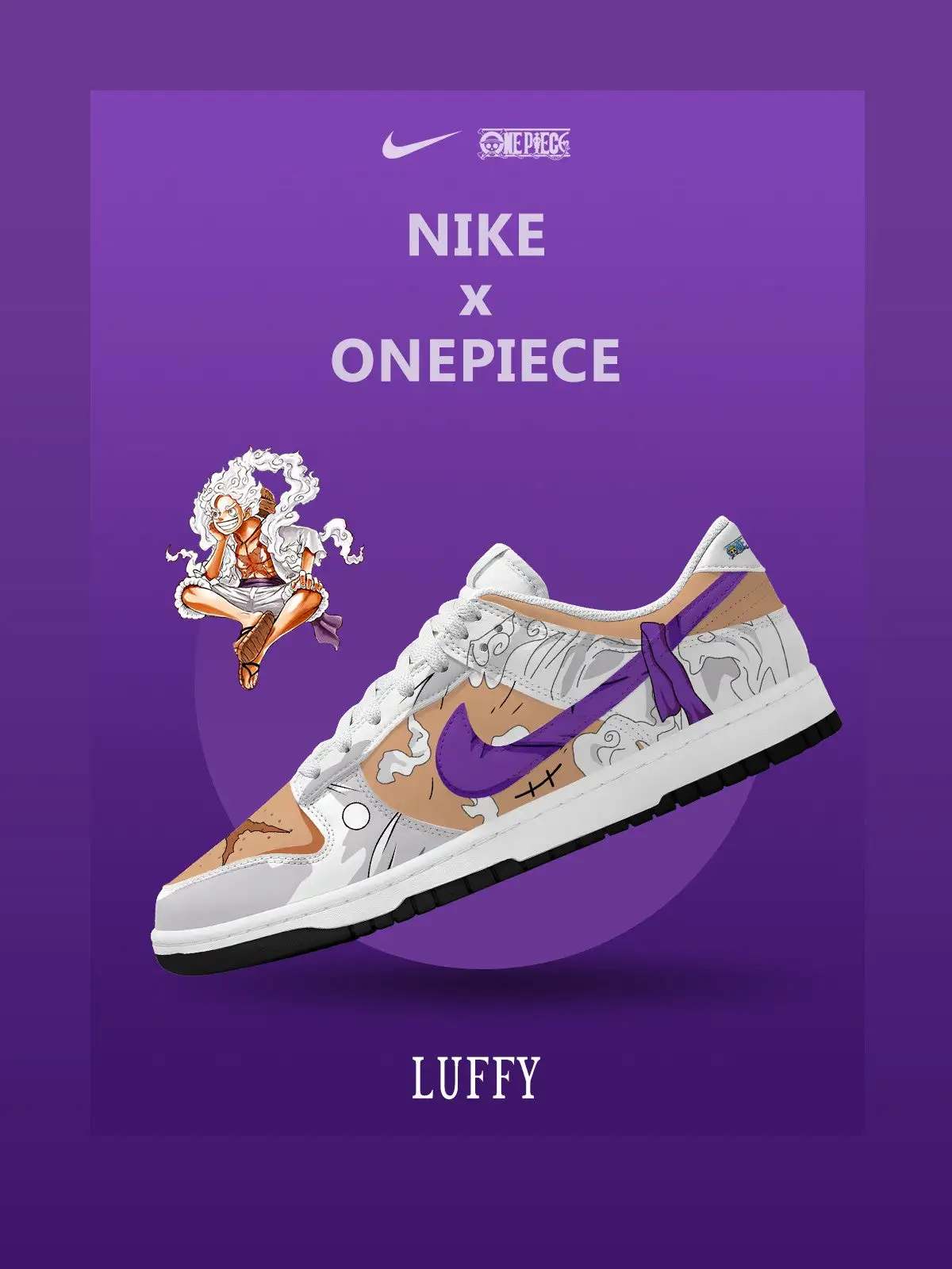 Monkey D. Luffy V.6 Custom Court-Low Sneakers