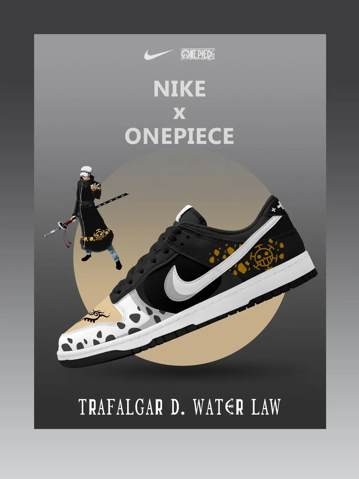 Trafalgar D. Water Law V.1 Custom Court-Low Sneakers