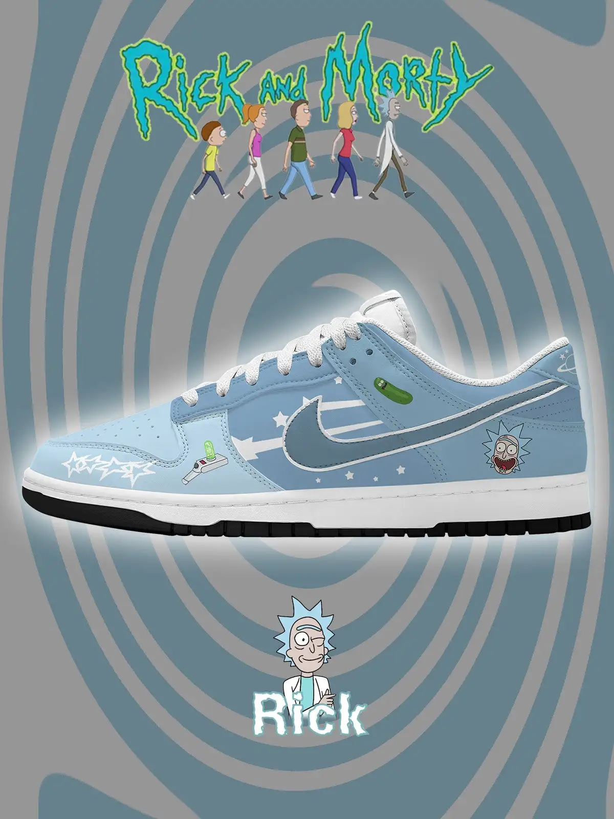 Rick Sanchez V.2 Custom Court-Low Sneakers