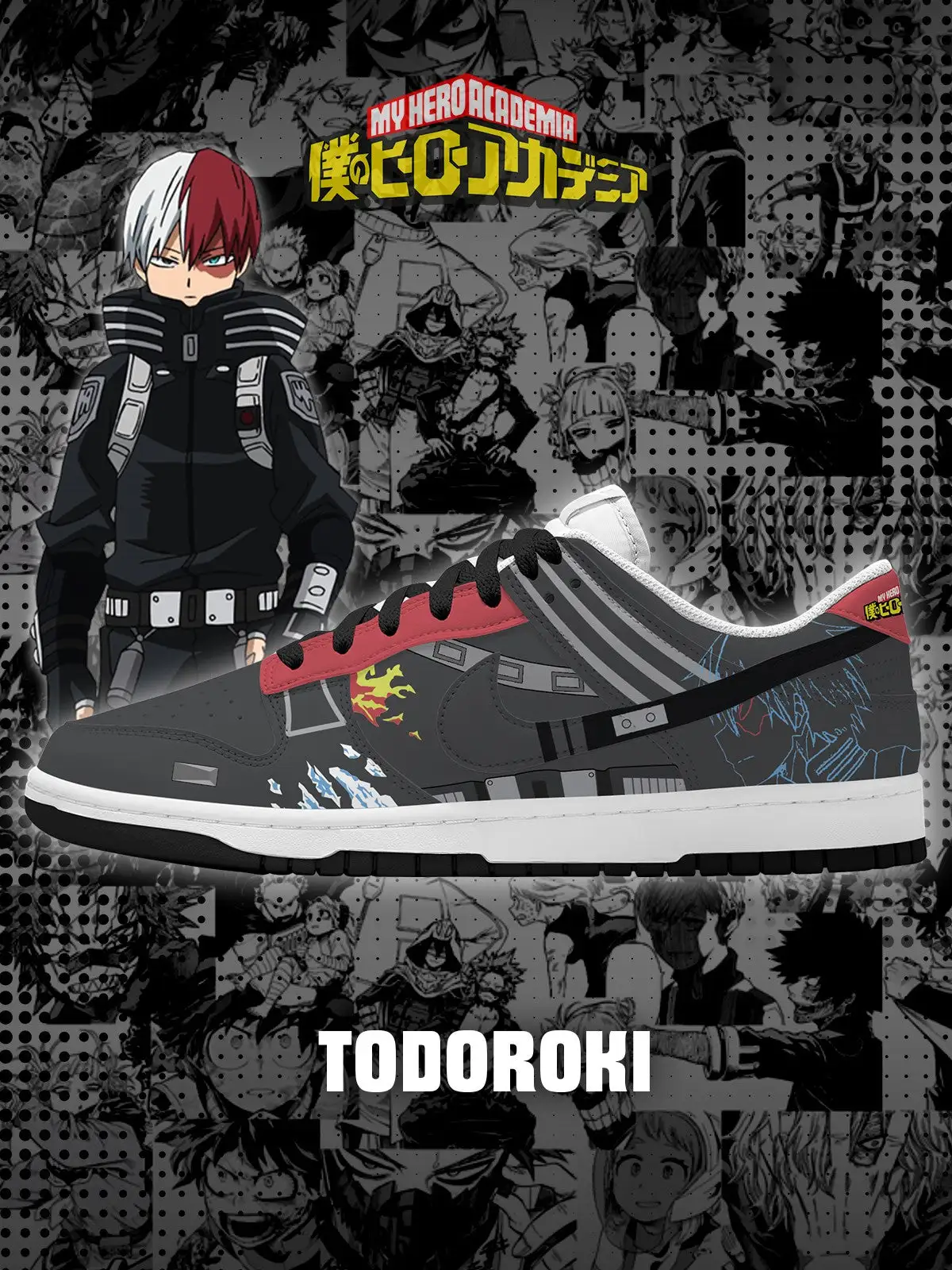 Shoto Todoroki V.1 Custom Court-Low Sneakers