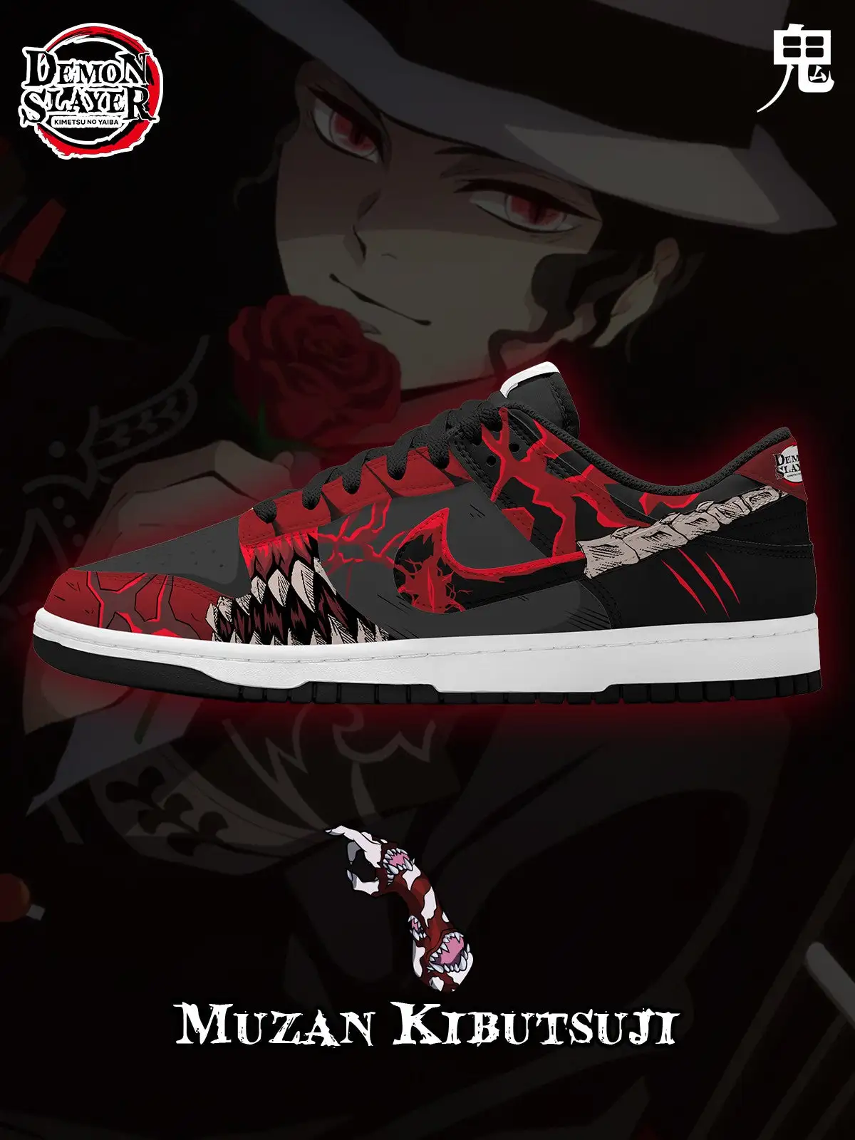 Muzan Kibutsuji V.1 Custom Court-Low Sneakers