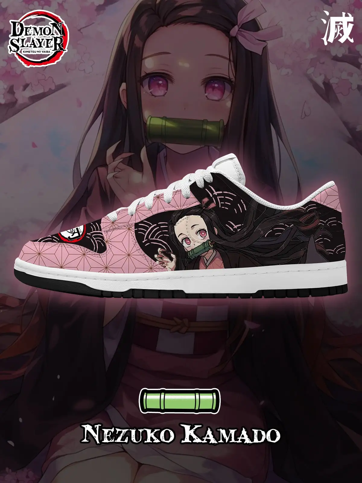 Nezuko Kamado V.3 Custom Court-Low Sneakers