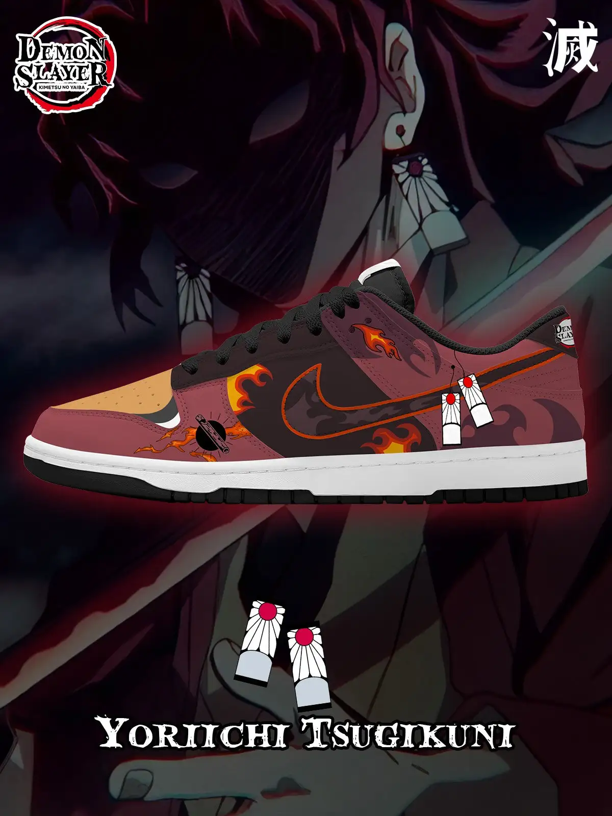 Yoriichi Tsugikuni V.1 Custom Court-Low Sneakers