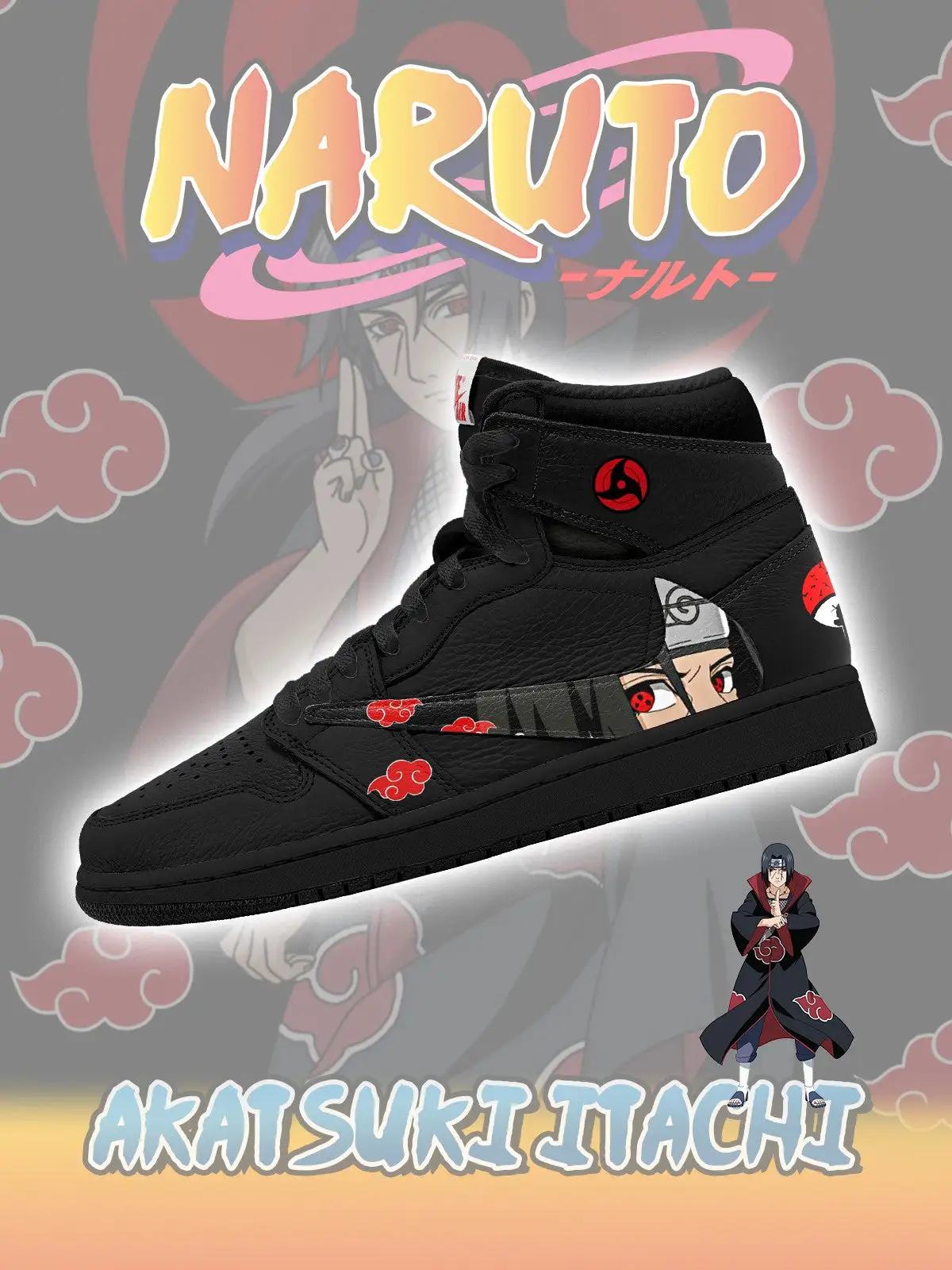 Akatsuki Itachi Uchiha V.2 Custom TS High Sneakers