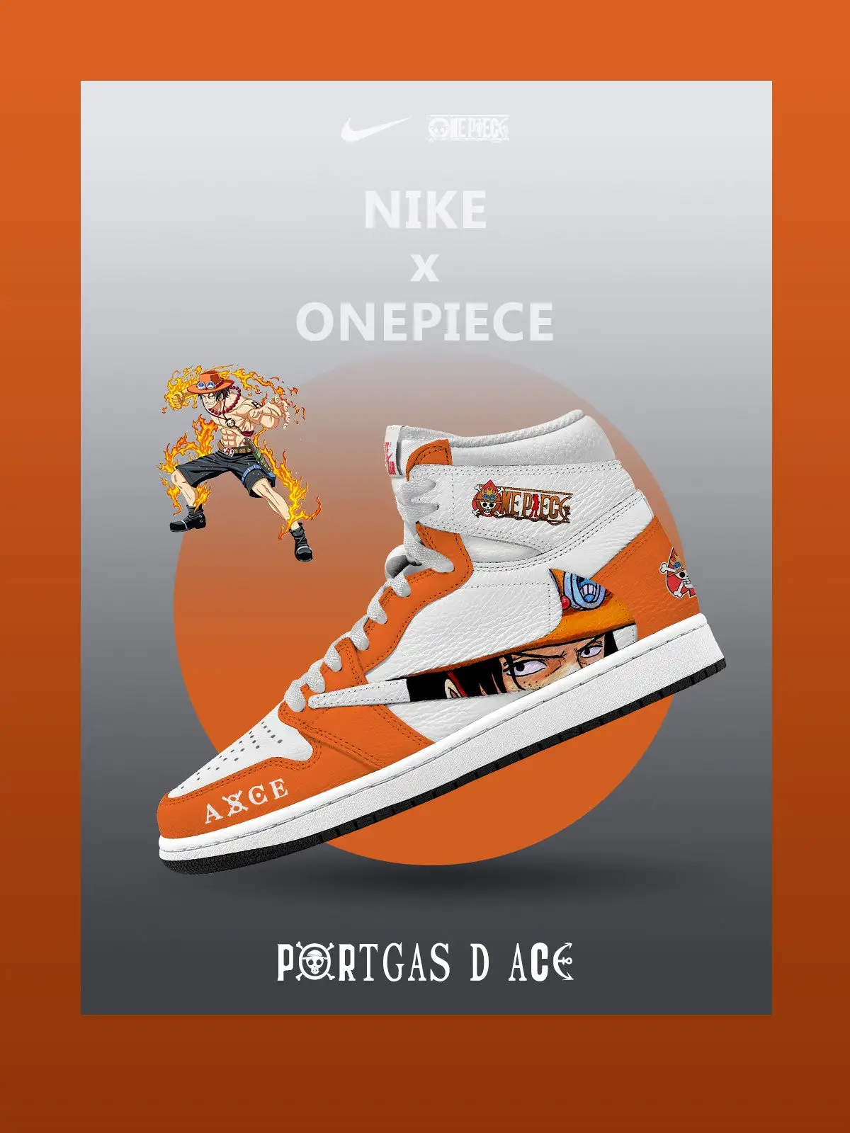 Portgas D Ace V.1 Custom TS High Sneakers