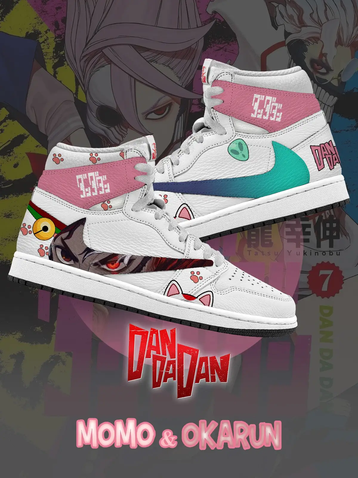 Okarun and Momo V.1 Custom TS High Sneakers