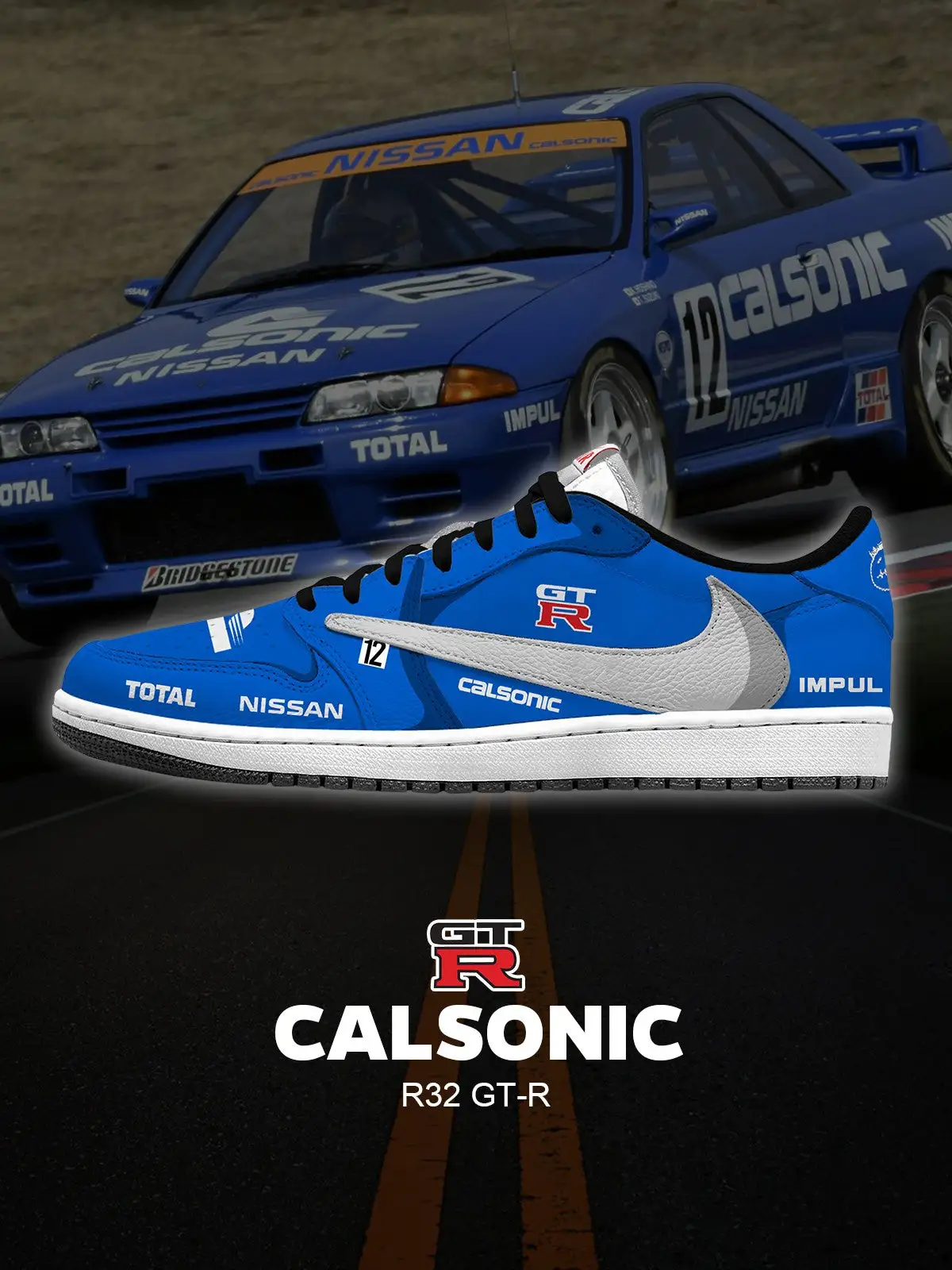 Calsonic R32 GT-R V.1 Custom TS Low Sneakers
