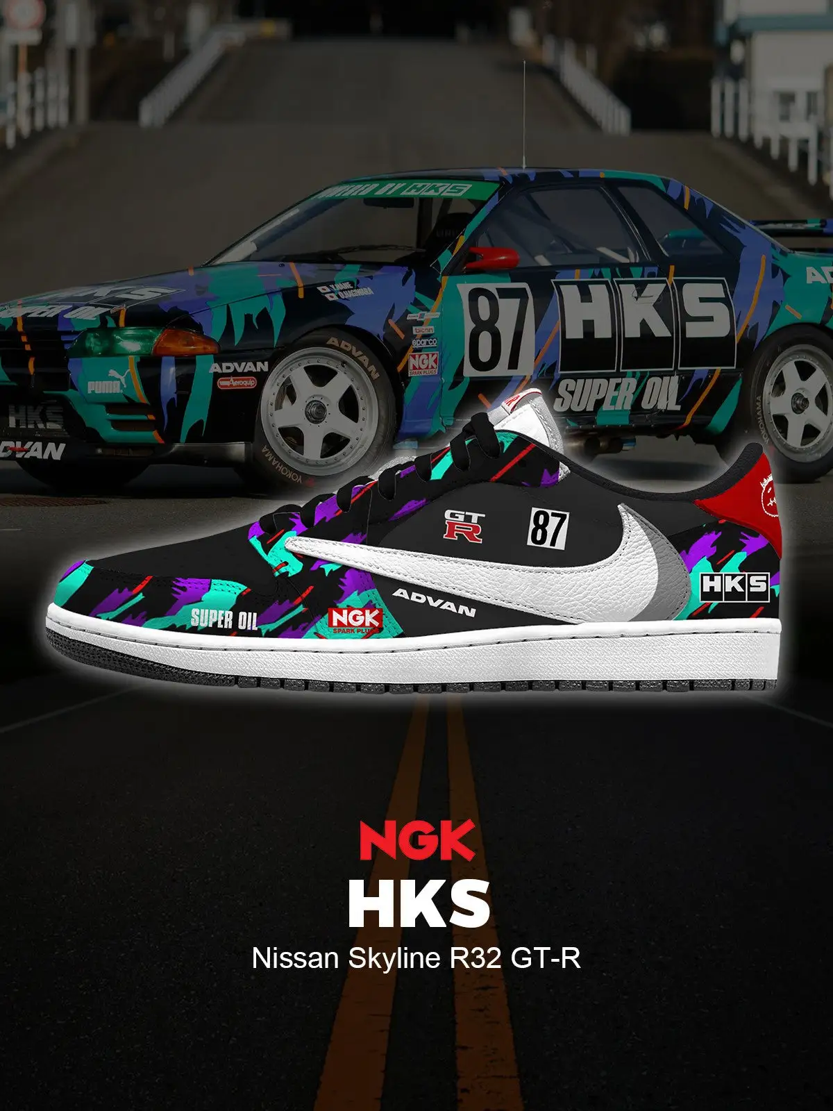 HKS Skyline R32 GT-R V.1 Custom TS Low Sneakers