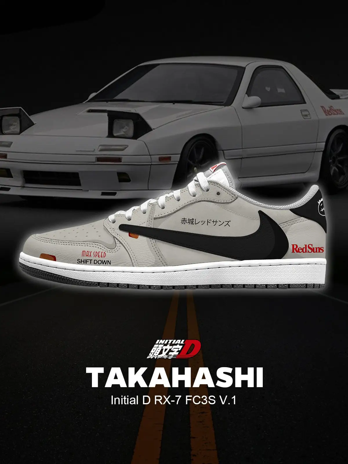 Keisuke Takahashi RX-7 FC3S V.1 Custom TS Low Sneakers