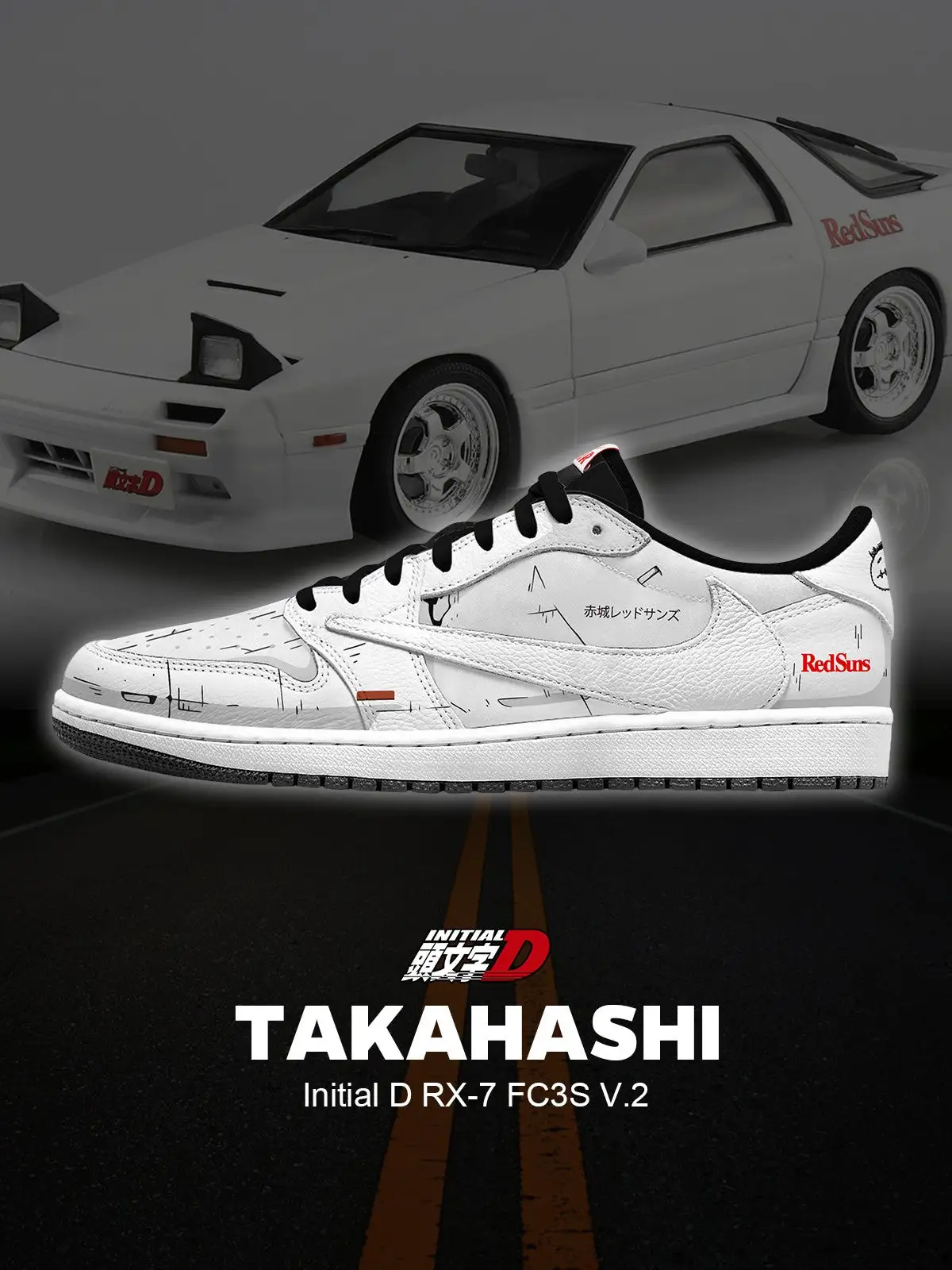 Keisuke Takahashi RX-7 FC3S V.2 Custom TS Low Sneakers