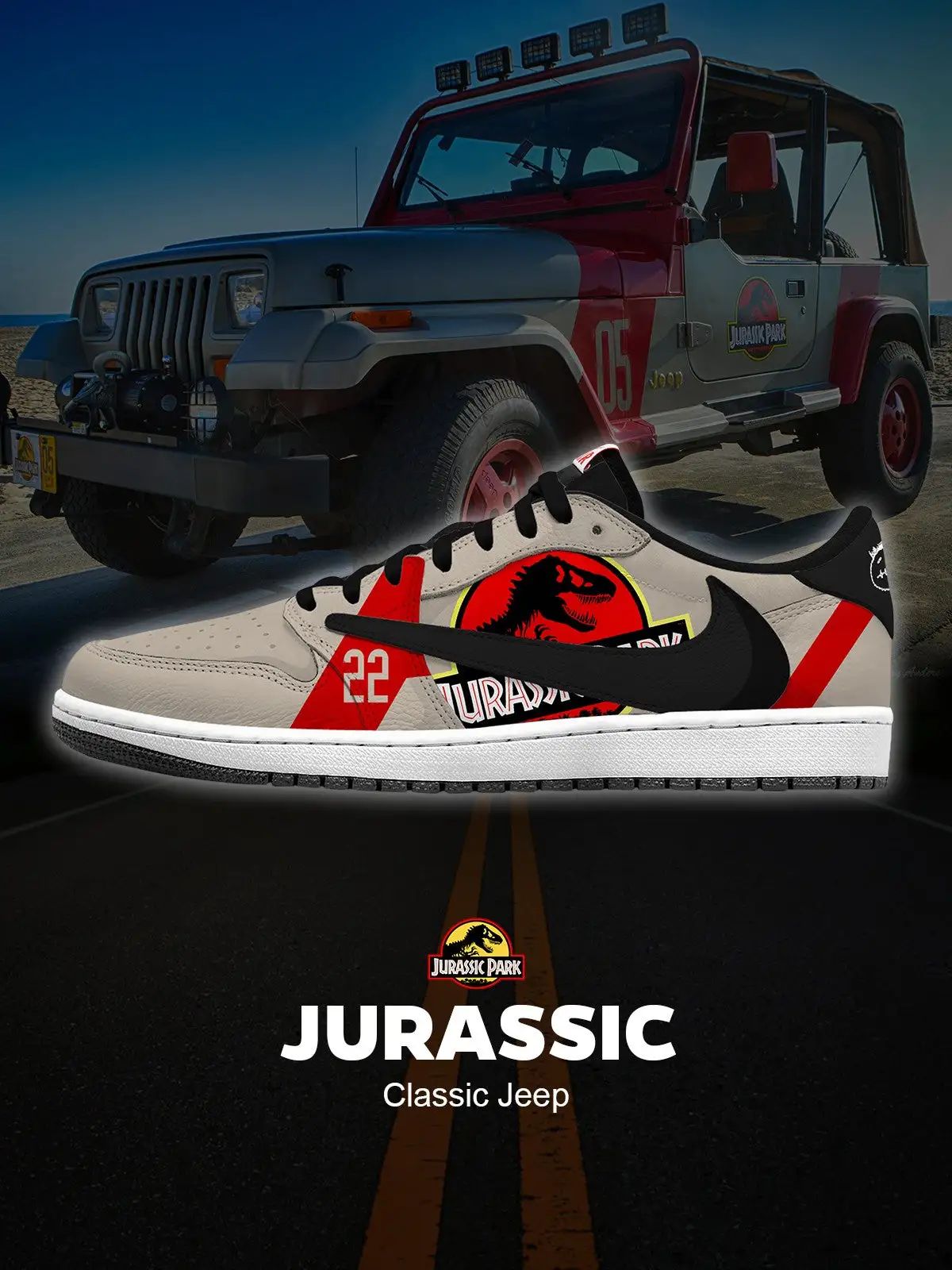 Jurassic Jeep V.1 Custom TS Low Sneakers