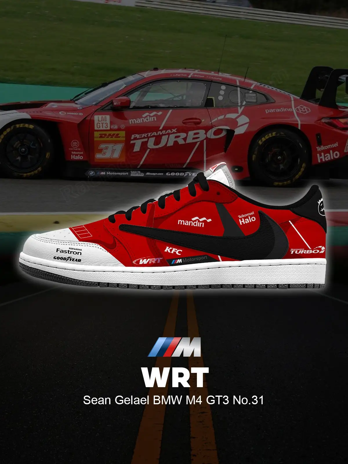 WRT Sean Gelael M4 GT3 No.31 V.1 Custom TS Low Sneakers