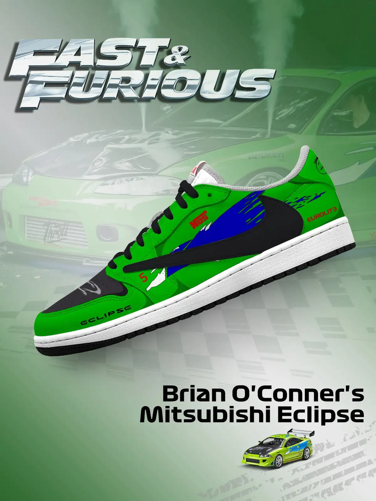 Brian O'Conner's Eclipse V.1 Custom TS Low Sneakers