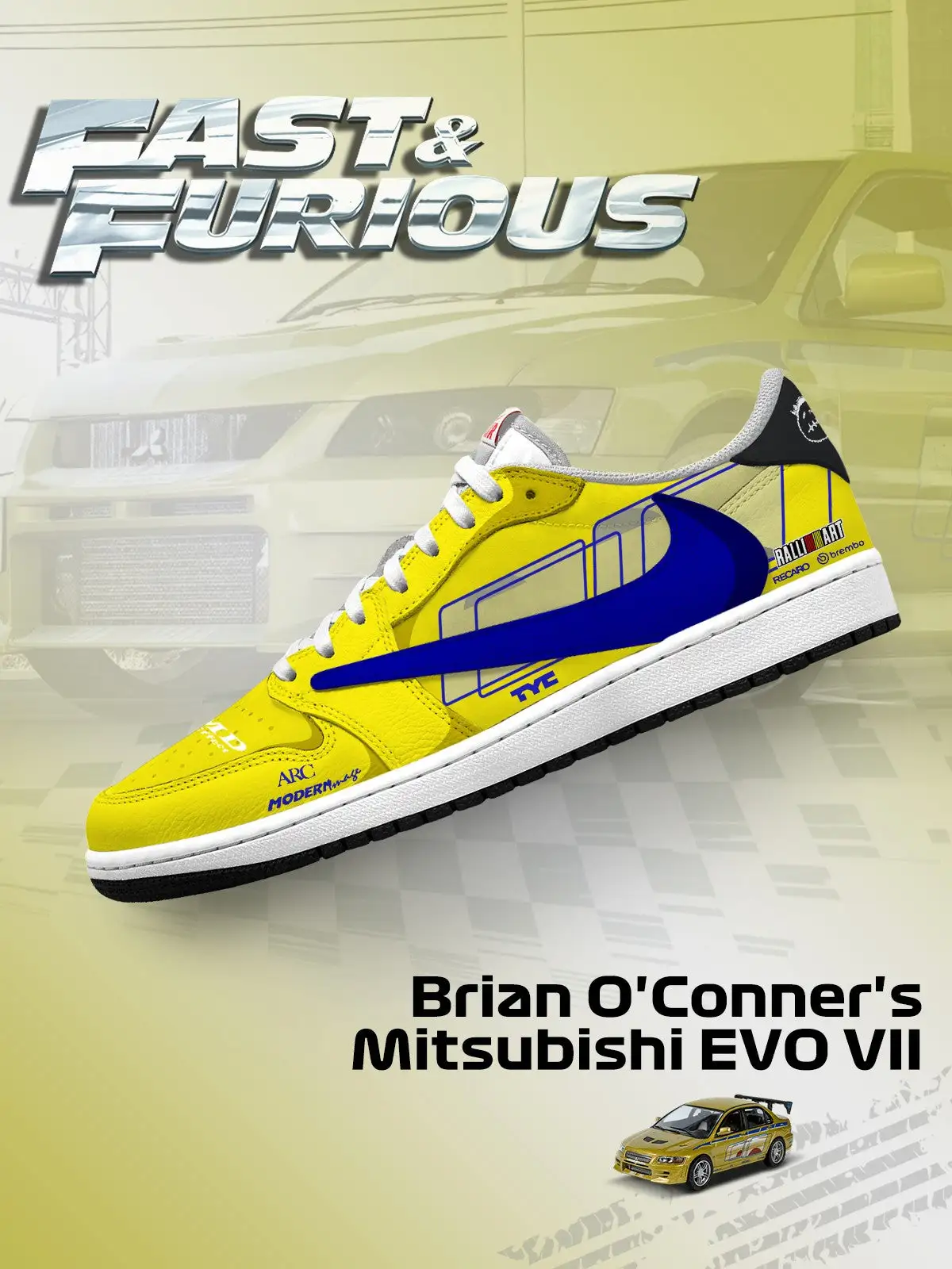 Brian O'Conner's EVO VII V.1 Custom TS Low Sneakers