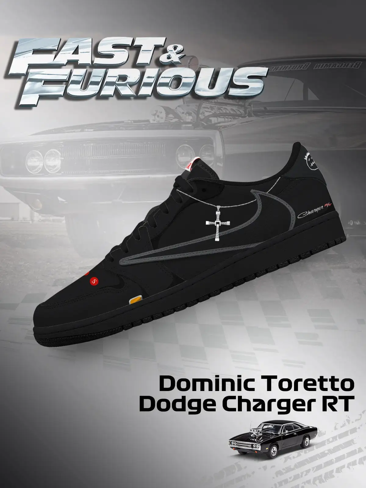 Dominic Toretto Charger RT V.1 Custom TS Low Sneakers