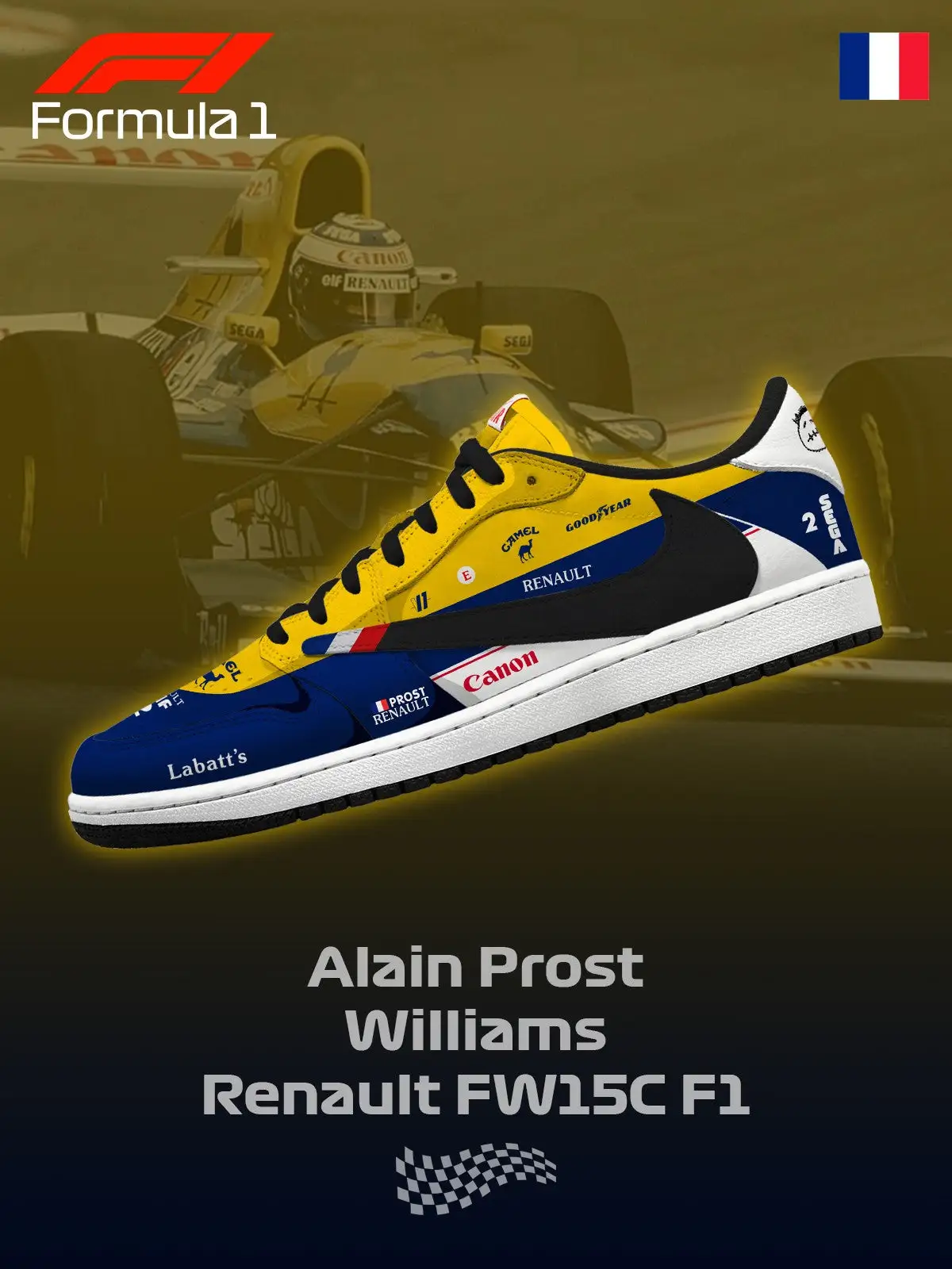 W Renault FW15C F.1 V.1 Custom TS Low Sneakers