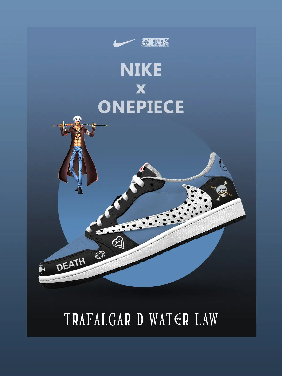 Trafalgar D. Water Law V.1 Custom TS Low Sneakers