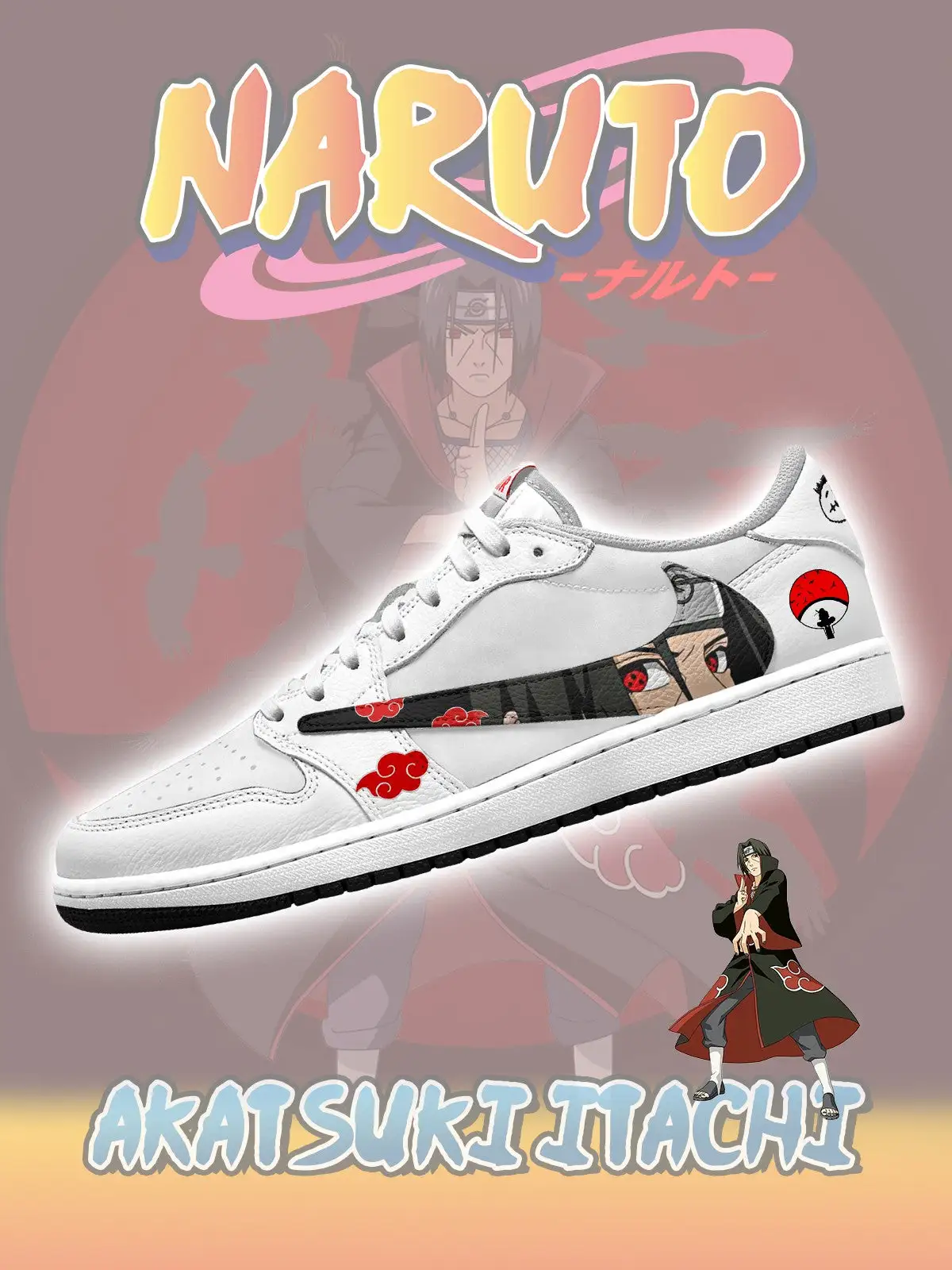 Akatsuki Itachi Uchiha V.3 Custom TS Low Sneakers