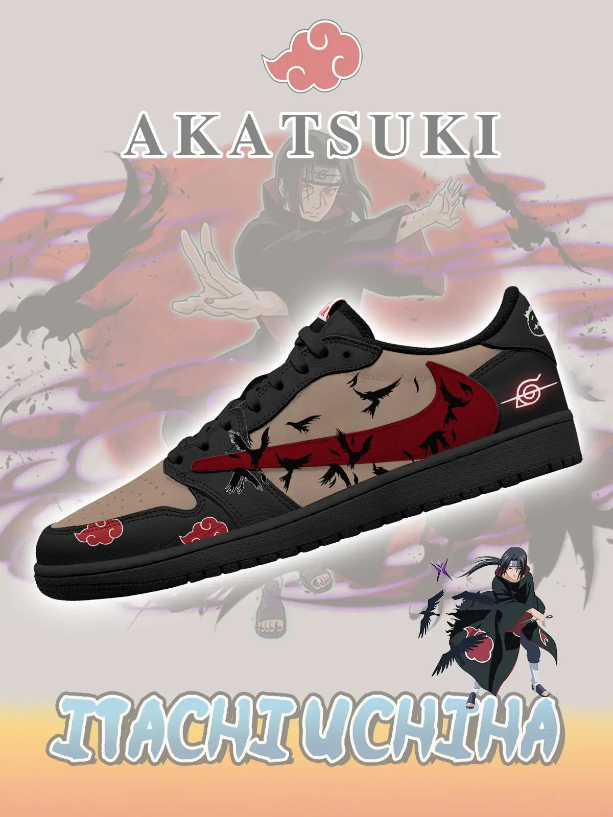 Akatsuki Itachi Uchiha V.6 Custom TS Low Sneakers