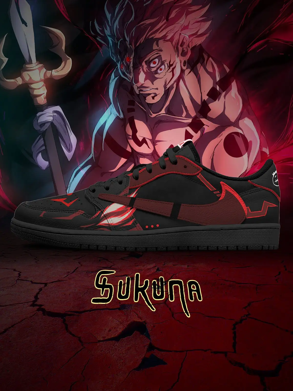 Ryomen Sukuna True Form V.1 Custom TS Low Sneakers