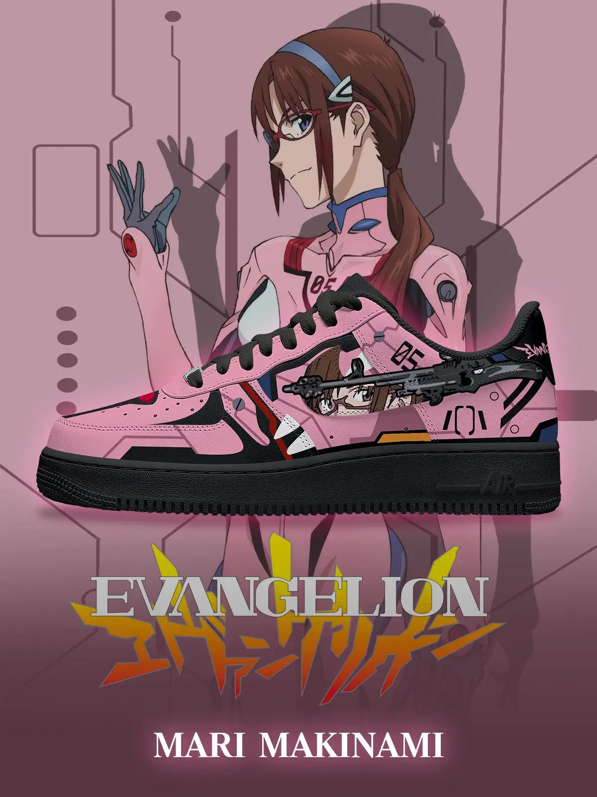 Mari Makinami V.1 Custom Sneakers