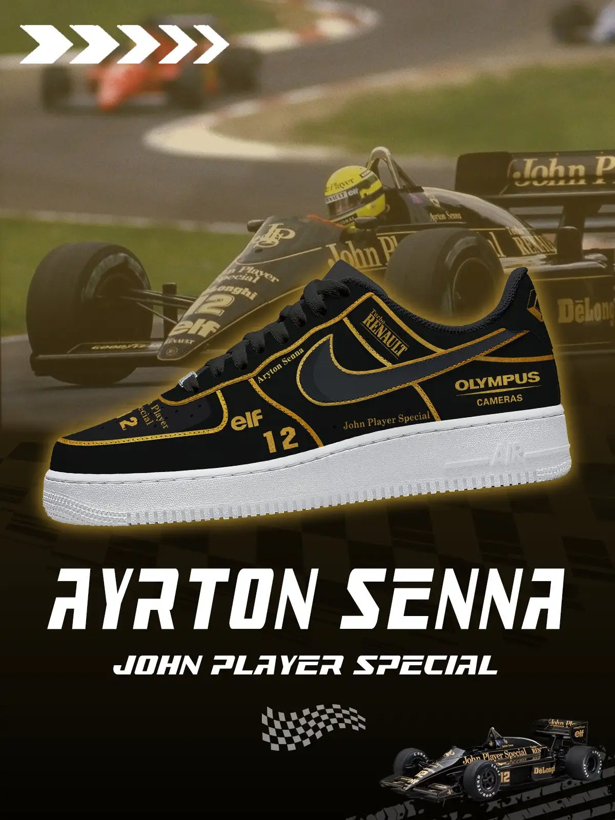 Ayrton Senna John Player Special V.1 Custom Sneakers