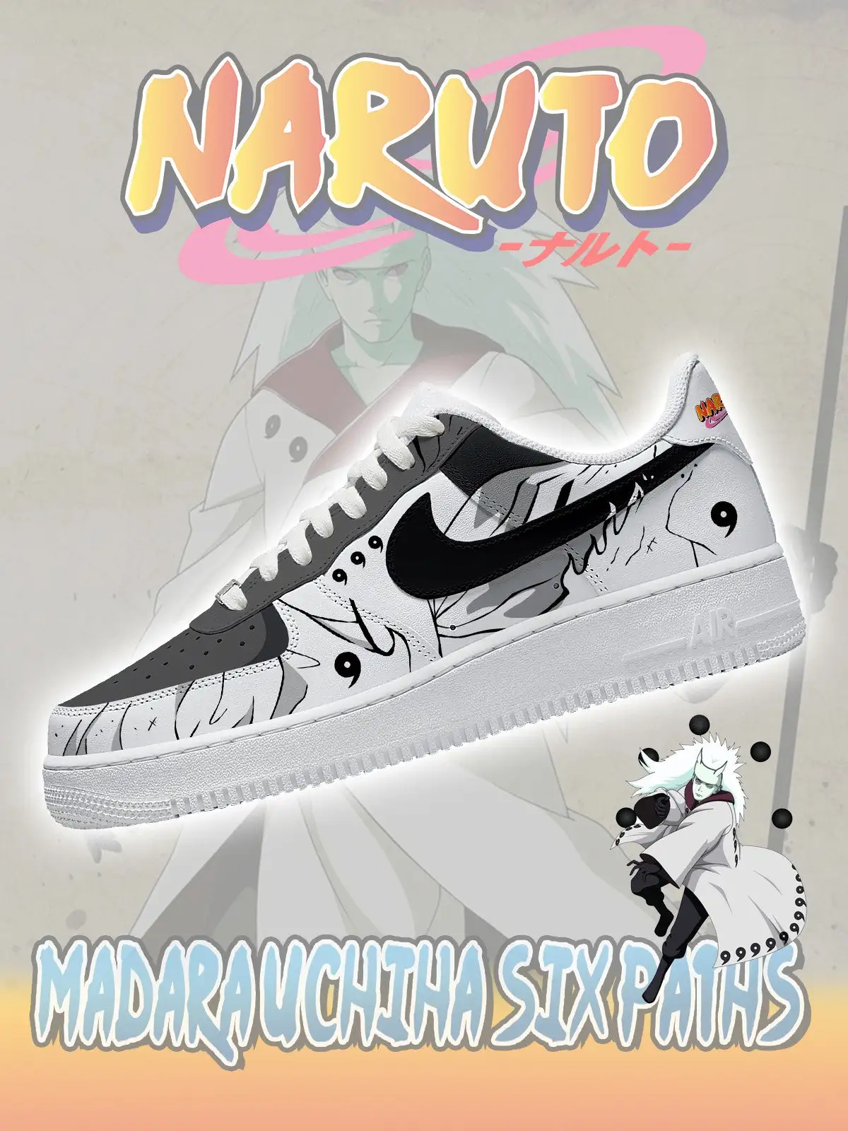 Madara Uchiha Six Paths V.1 Custom Sneakers