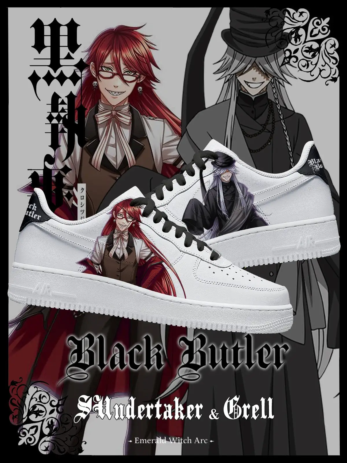 Undertaker and Grell V.1 Custom Sneakers