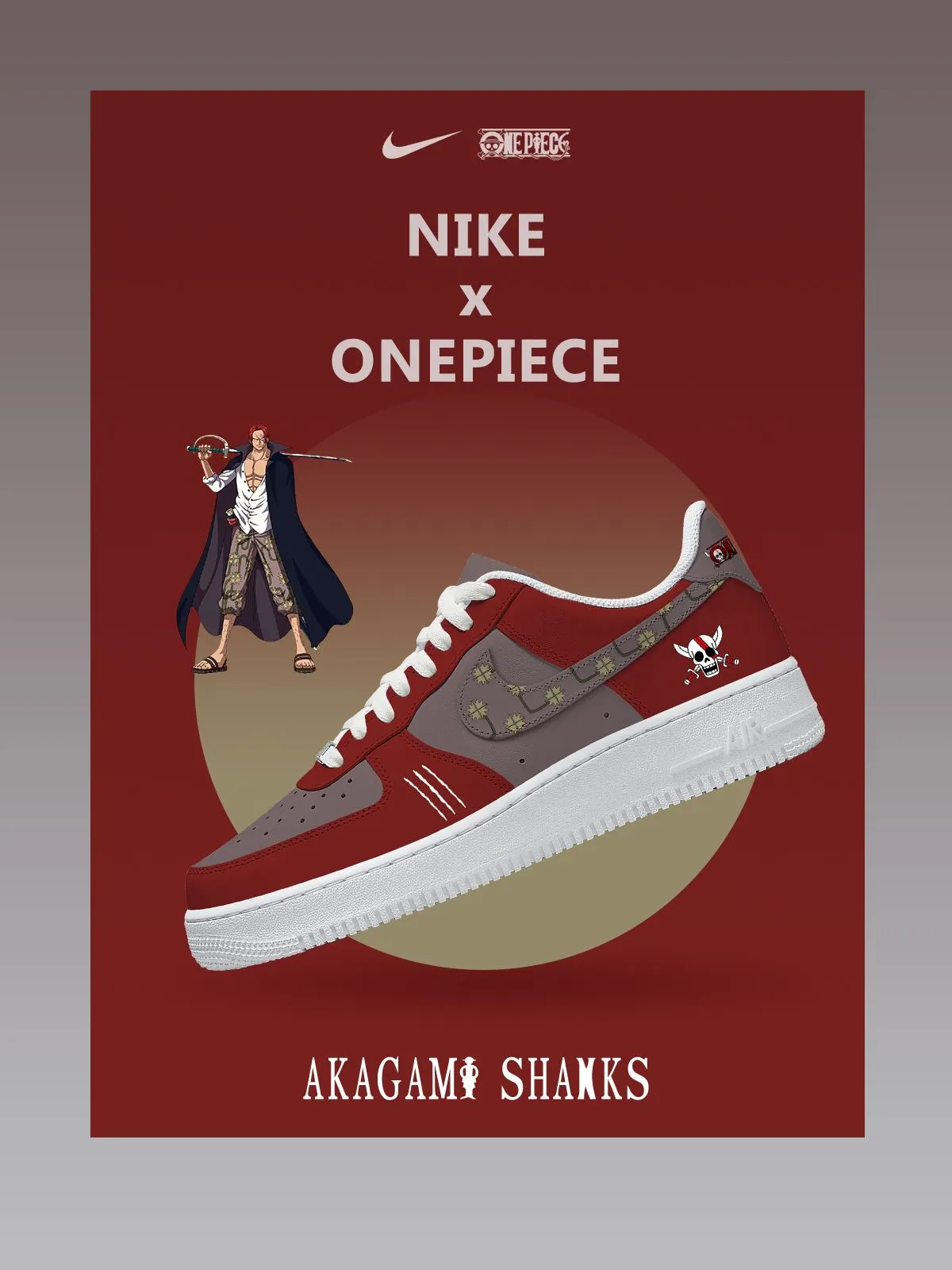 Akagami Shanks Custom Sneakers