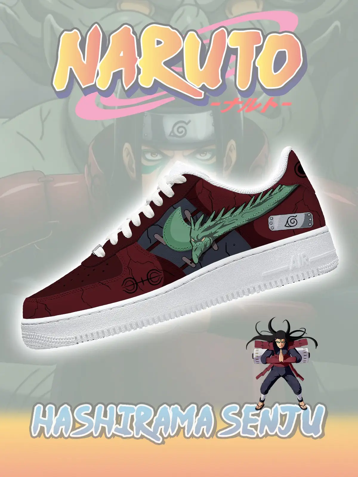 First Hokage Hashirama Senju Custom Sneakers
