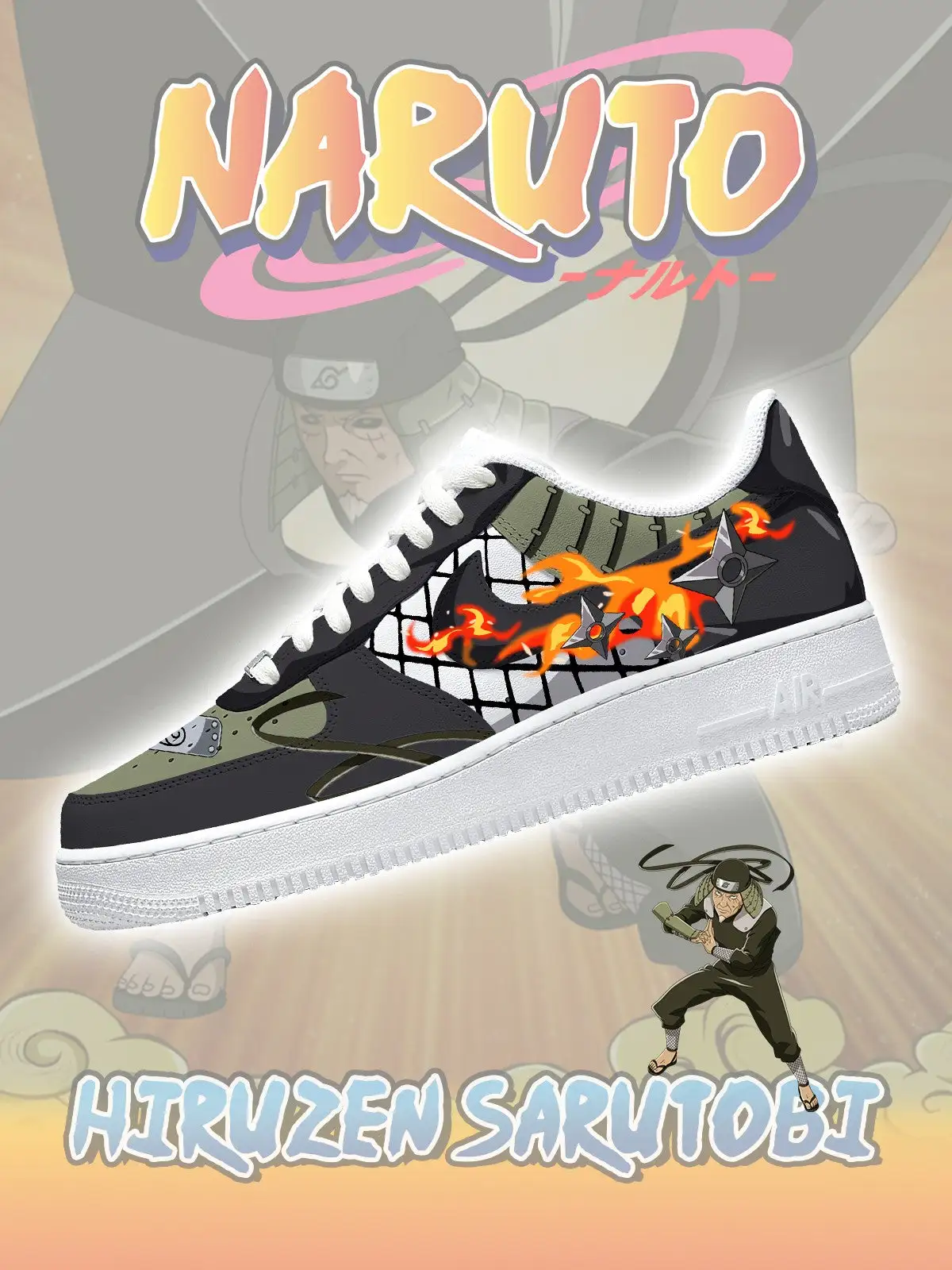 Third Hokage Hiruzen Sarutobi Custom Sneakers